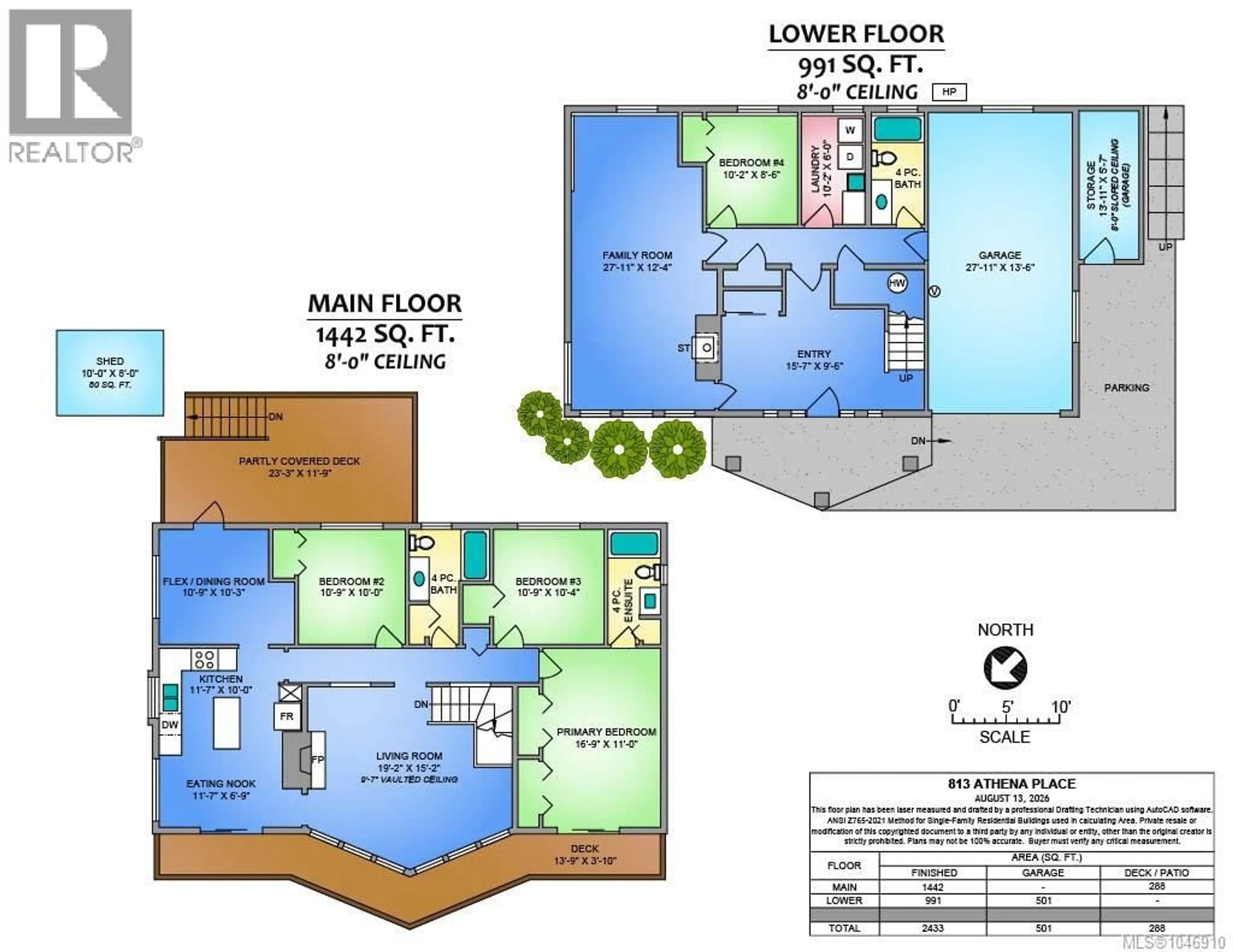 Floor plan for 813 ATHENA PLACE, Nanaimo British Columbia V9V1B9