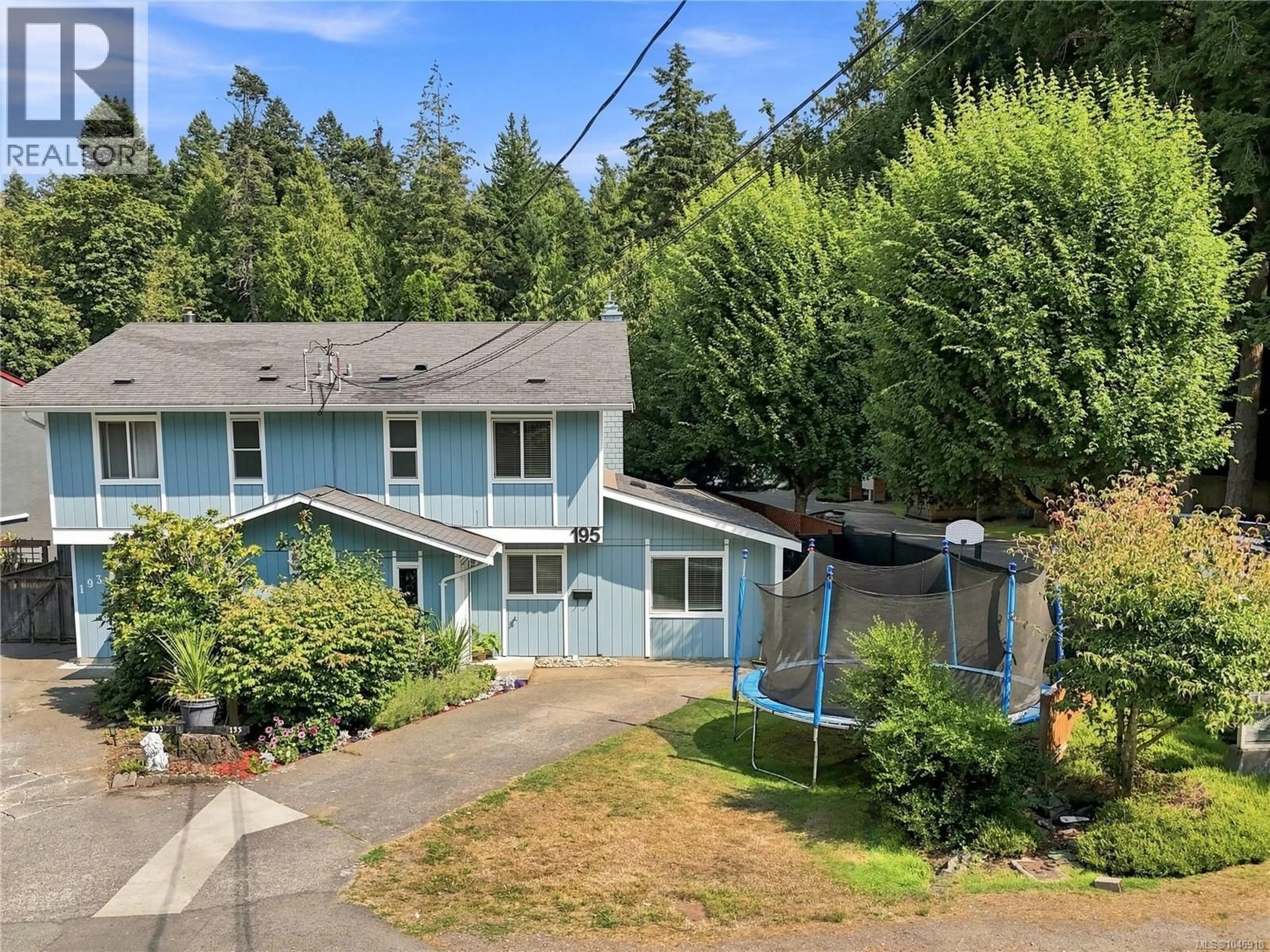 A pic from outside/outdoor area/front of a property/back of a property/a pic from drone, street for 195 ATKINS ROAD, View Royal British Columbia V9B2Z9