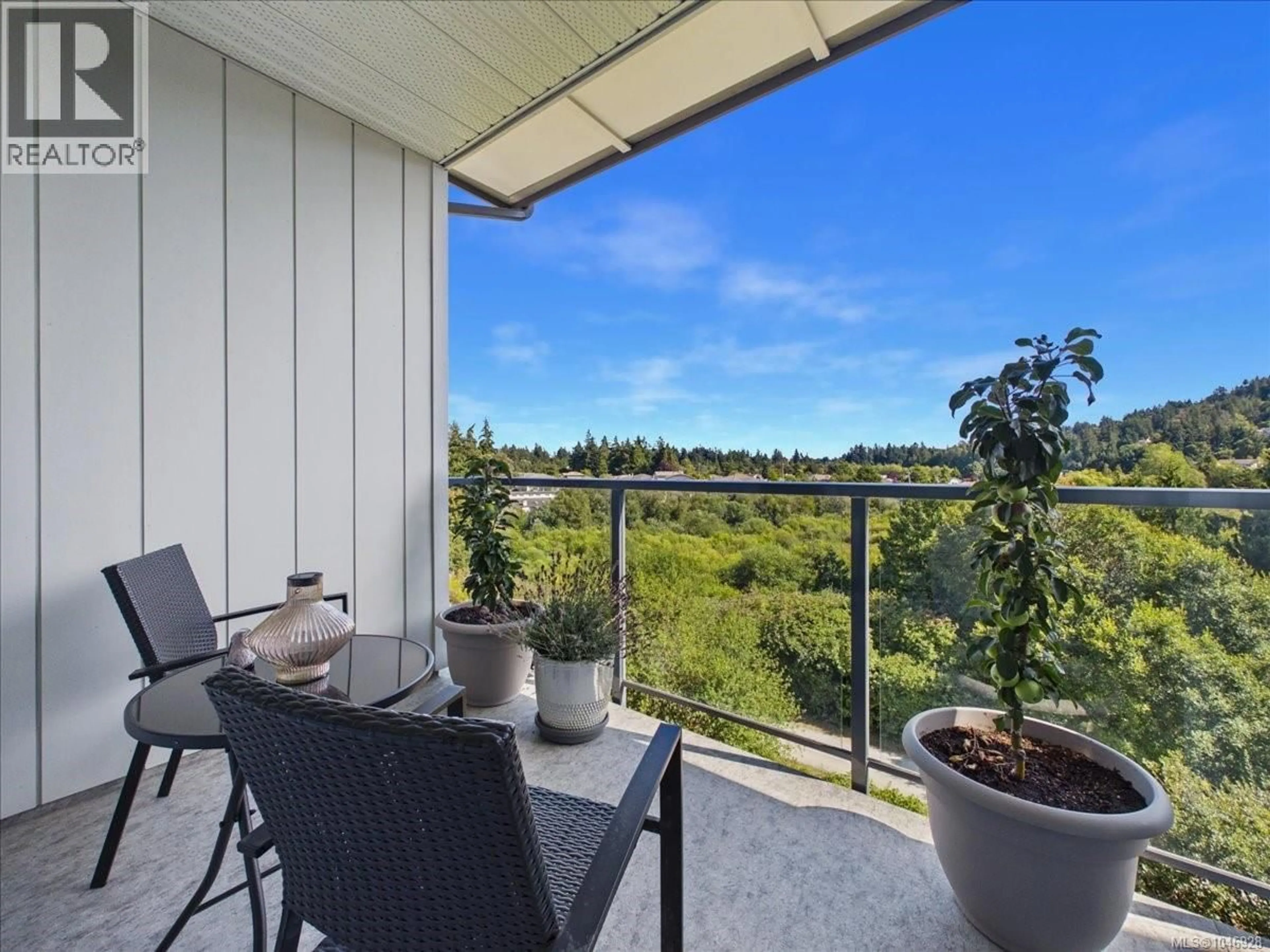 Balcony in the apartment, water/lake/river/ocean view for 505 - 940 REUNION AVENUE, Langford British Columbia V9B0W6