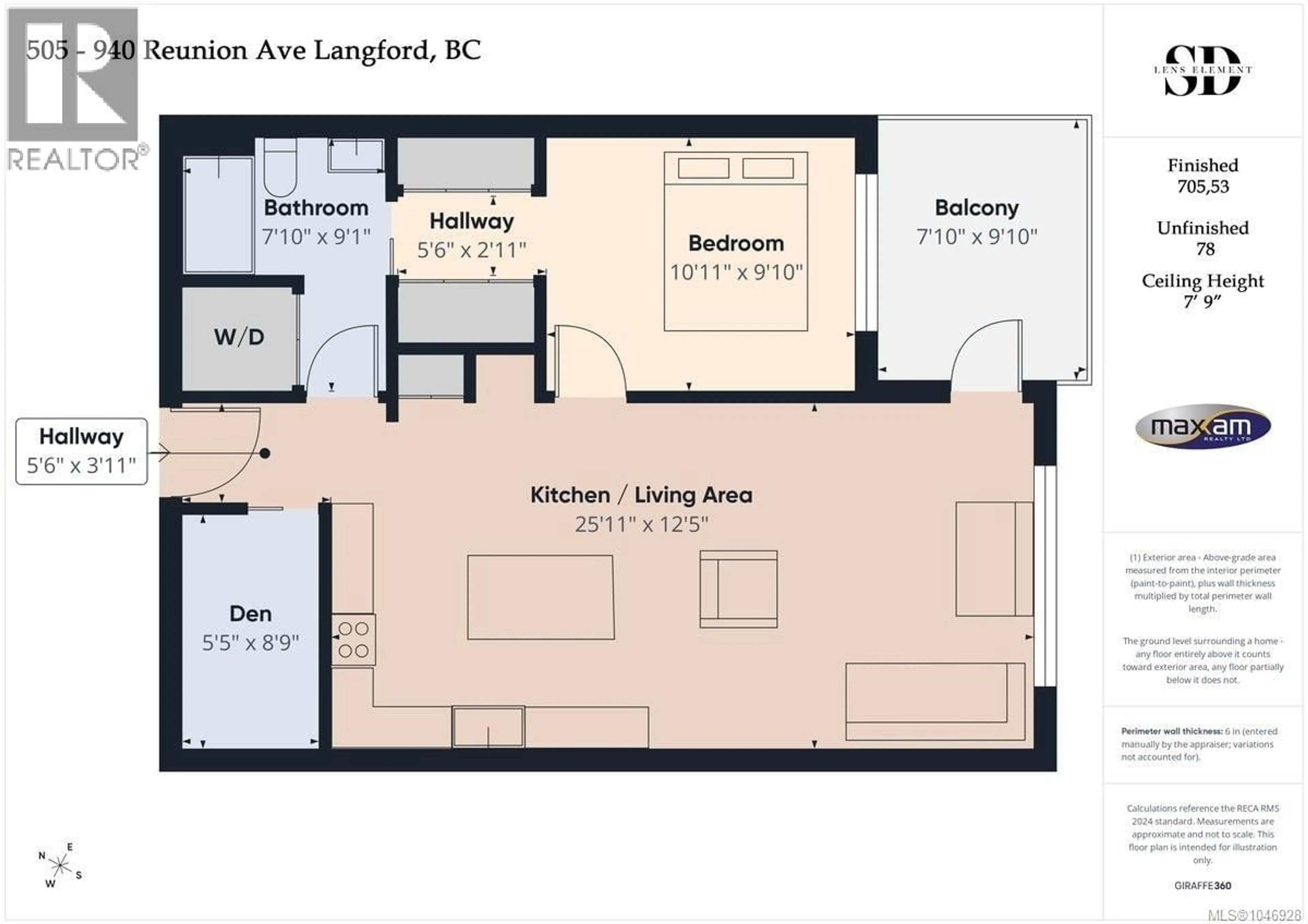 Floor plan for 505 - 940 REUNION AVENUE, Langford British Columbia V9B0W6