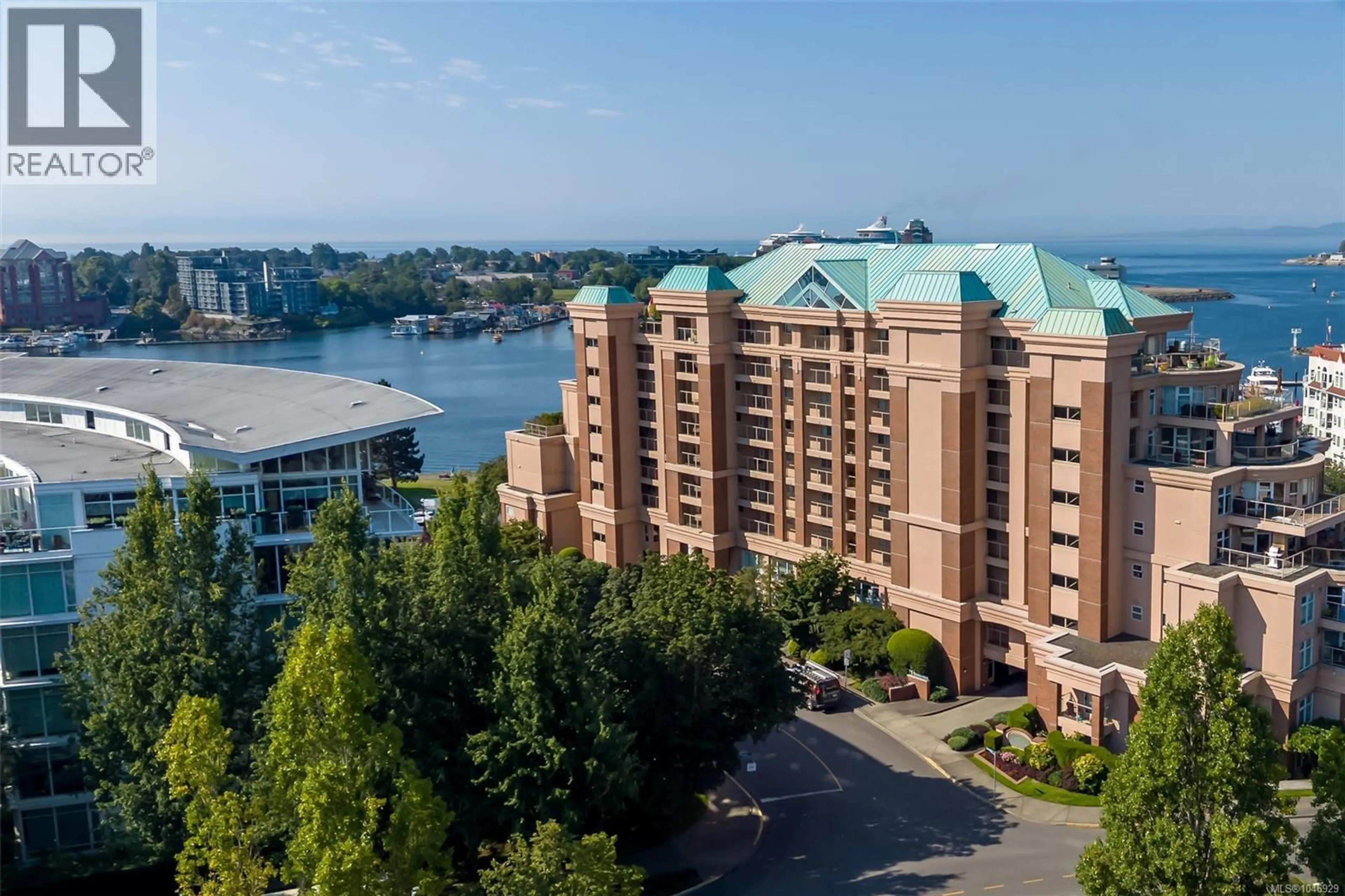 A pic from outside/outdoor area/front of a property/back of a property/a pic from drone, water/lake/river/ocean view for 106 - 75 SONGHEES ROAD, Victoria British Columbia V9A7M5