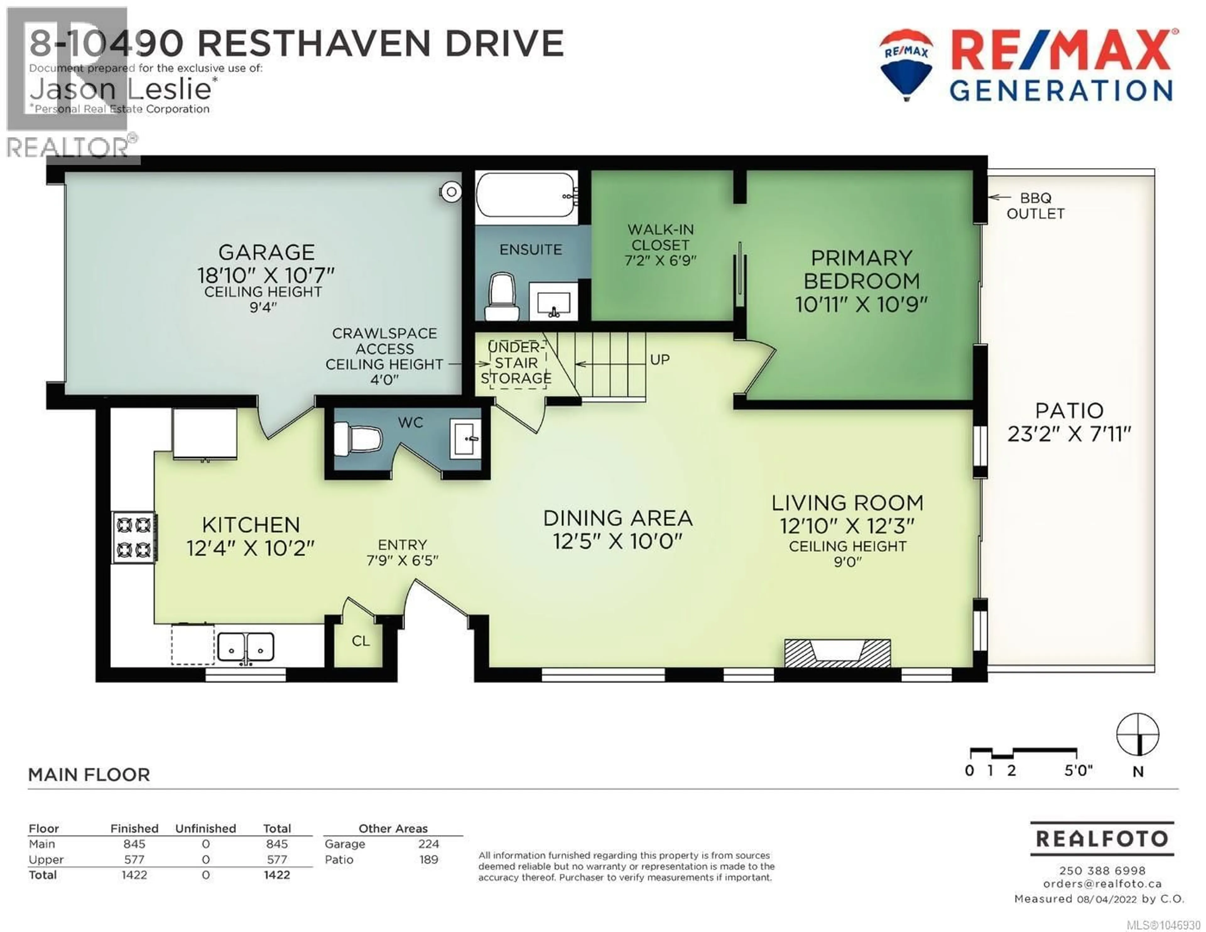 Floor plan for 8 - 10490 RESTHAVEN DRIVE, Sidney British Columbia V8L3H7