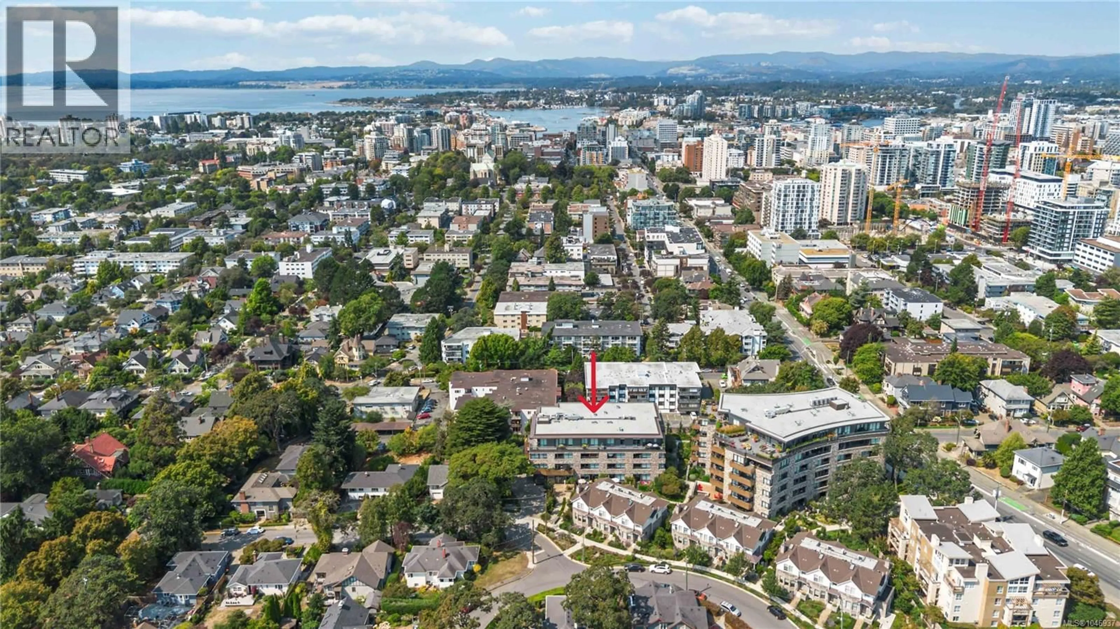 A pic from outside/outdoor area/front of a property/back of a property/a pic from drone, city buildings view from balcony for 303 - 1018 PENTRELEW PLACE, Victoria British Columbia V8V4J6