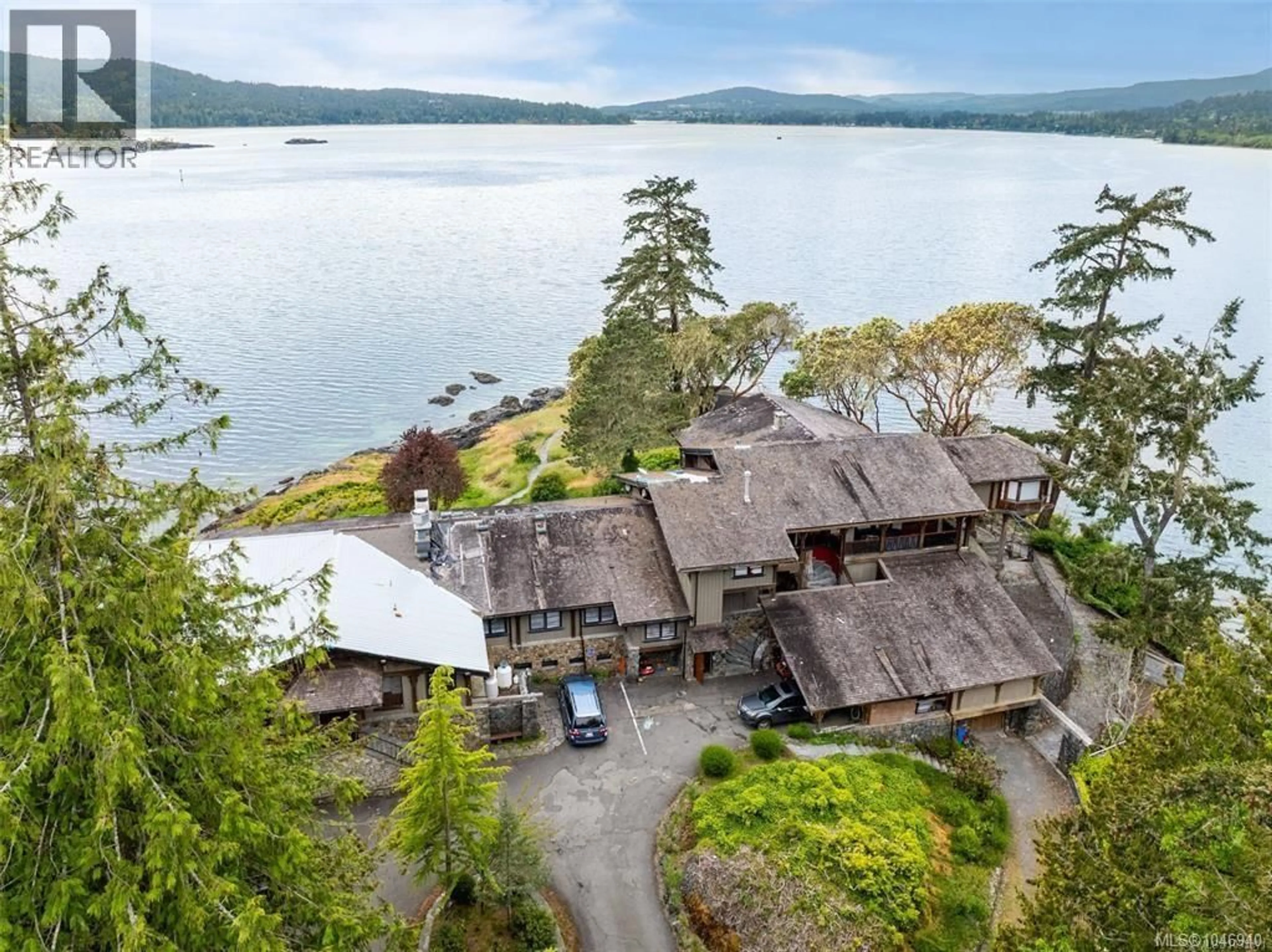 A pic from outside/outdoor area/front of a property/back of a property/a pic from drone, water/lake/river/ocean view for 1424 GILLESPIE ROAD, Sooke British Columbia V9Z0Z2