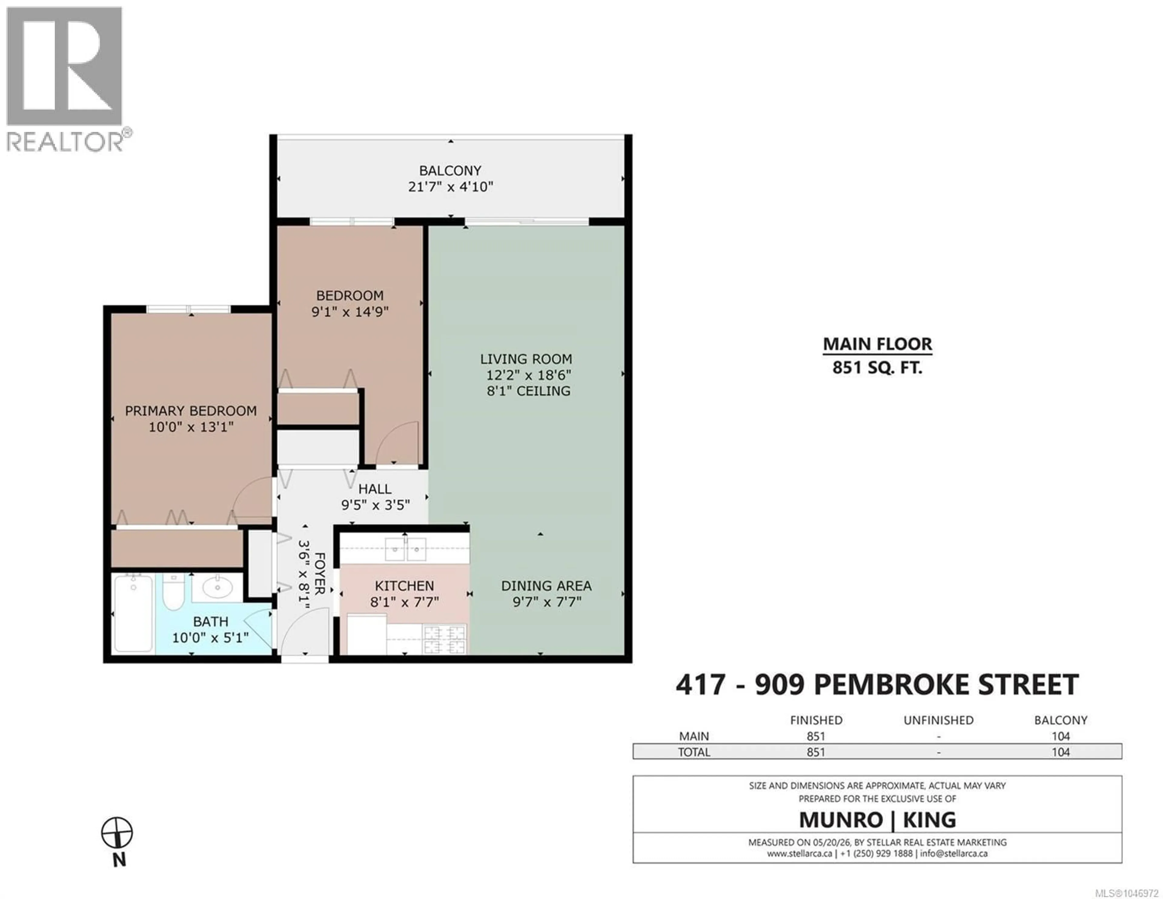 Floor plan for 417 - 909 PEMBROKE STREET, Victoria British Columbia V8T4Z5