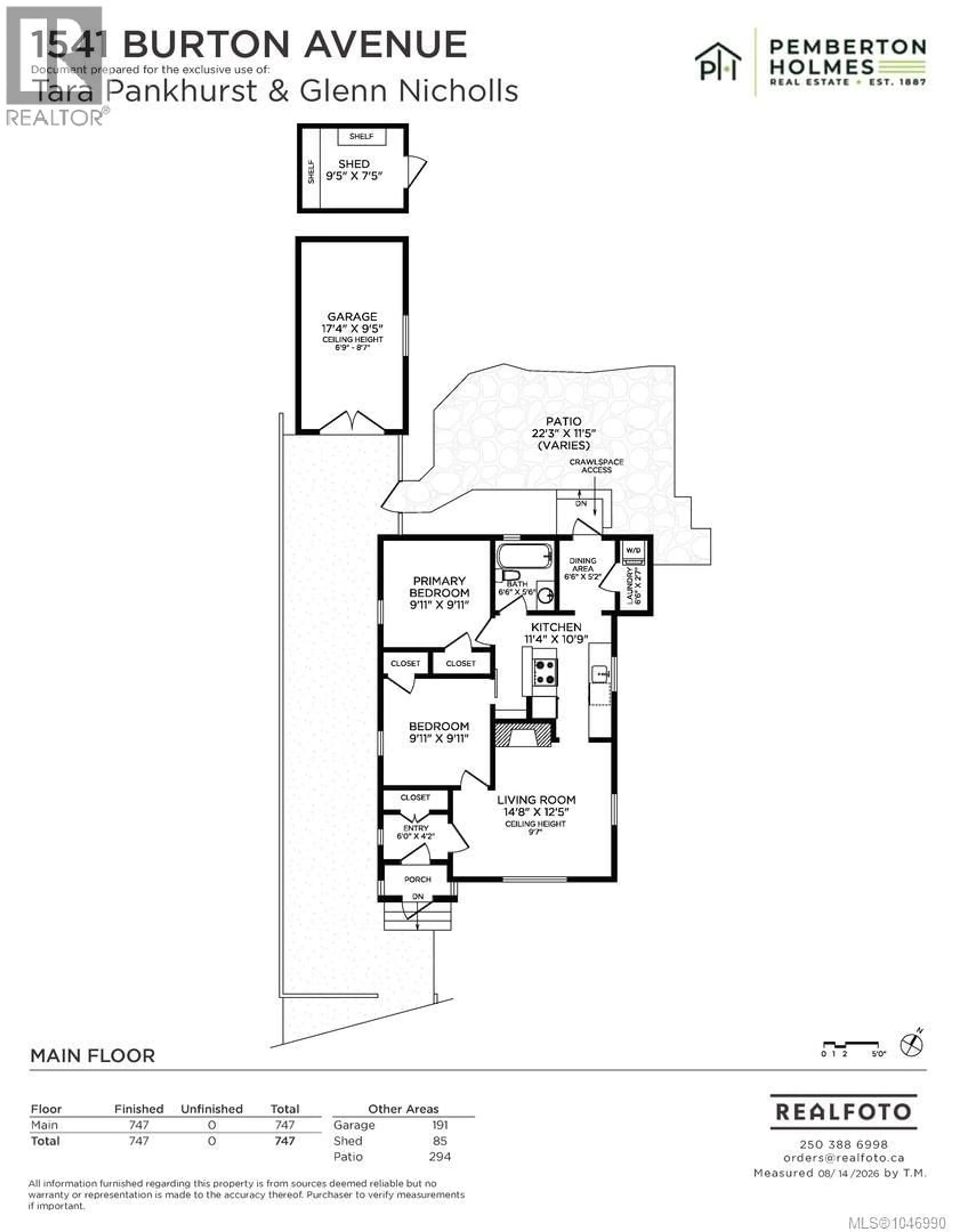 Floor plan for 1541 BURTON AVENUE, Victoria British Columbia V8T2N3