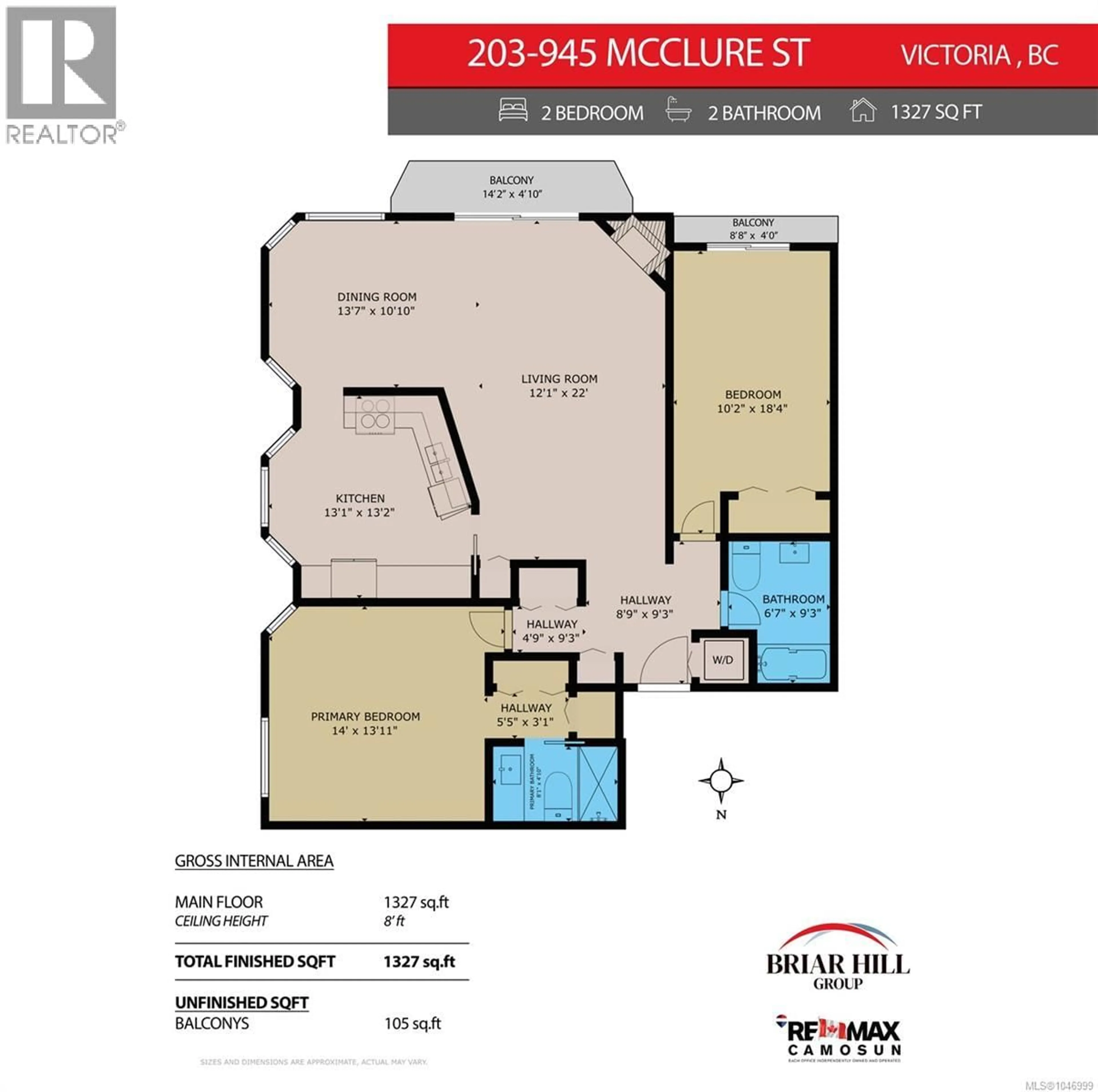 Floor plan for 203 - 945 MCCLURE STREET, Victoria British Columbia V8V3E8