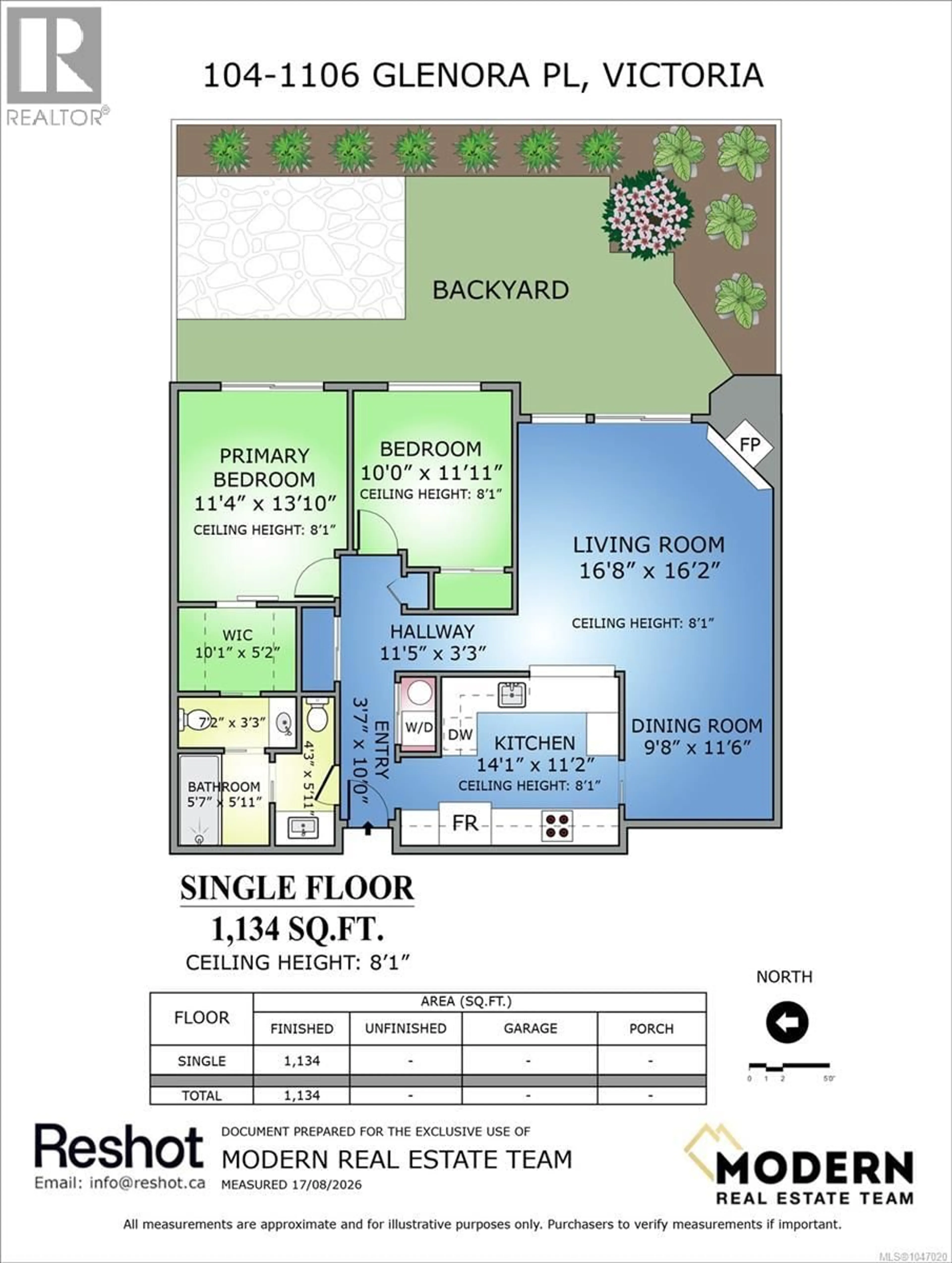 Floor plan for 104 - 1106 GLENORA PLACE, Saanich British Columbia V8P2C3