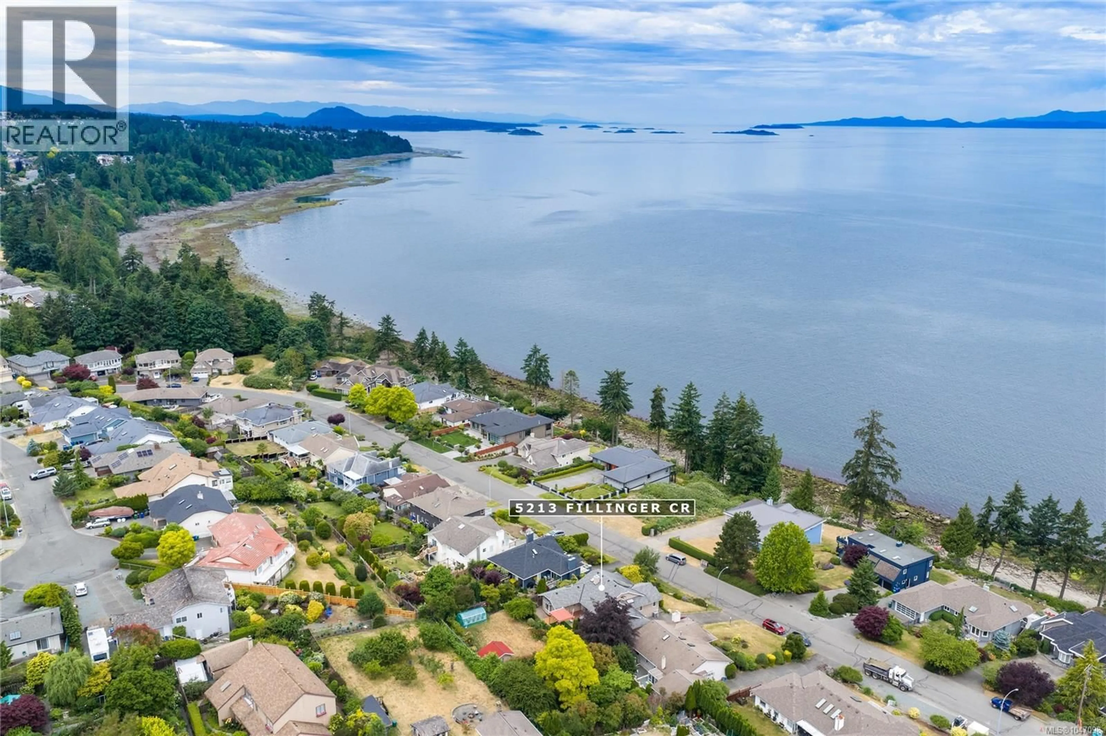 A pic from outside/outdoor area/front of a property/back of a property/a pic from drone, water/lake/river/ocean view for 5213 FILLINGER CRESCENT, Nanaimo British Columbia V9V1H7