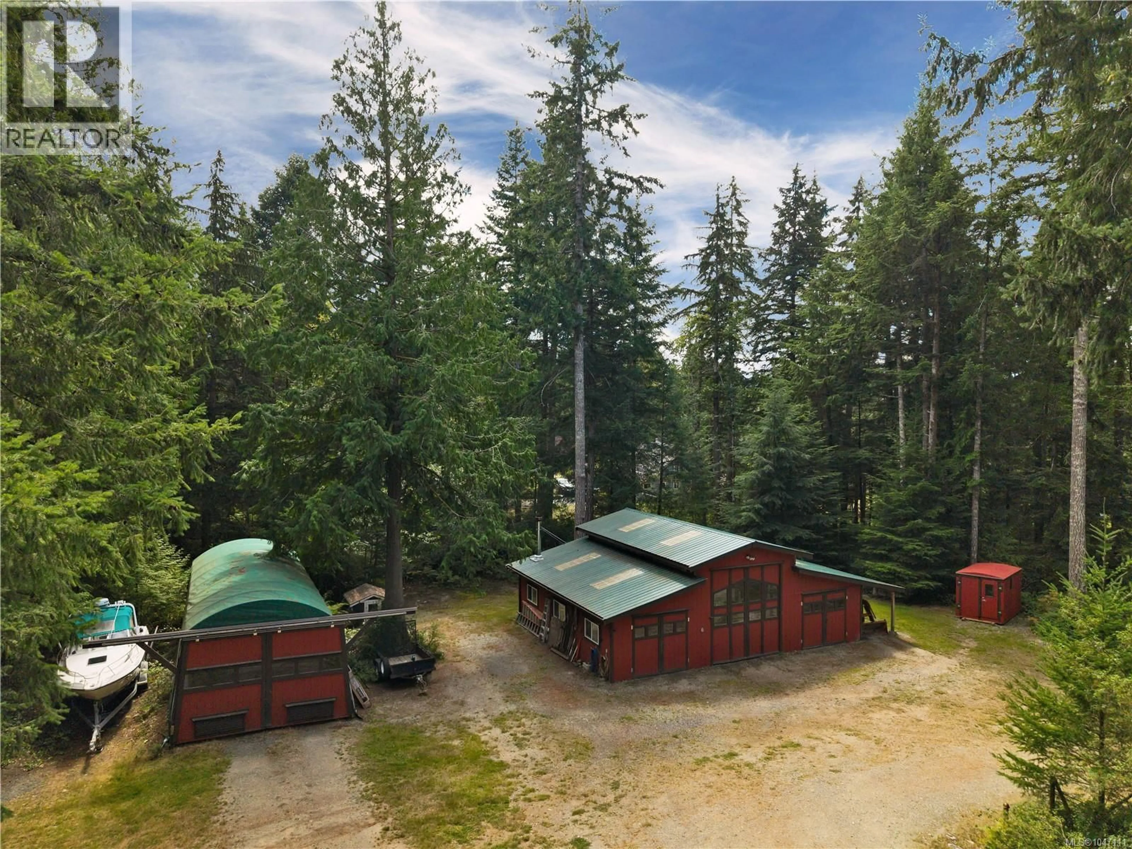 A pic from outside/outdoor area/front of a property/back of a property/a pic from drone, forest/trees view for 799 SMITHS ROAD, Quadra Island British Columbia V0P1N0