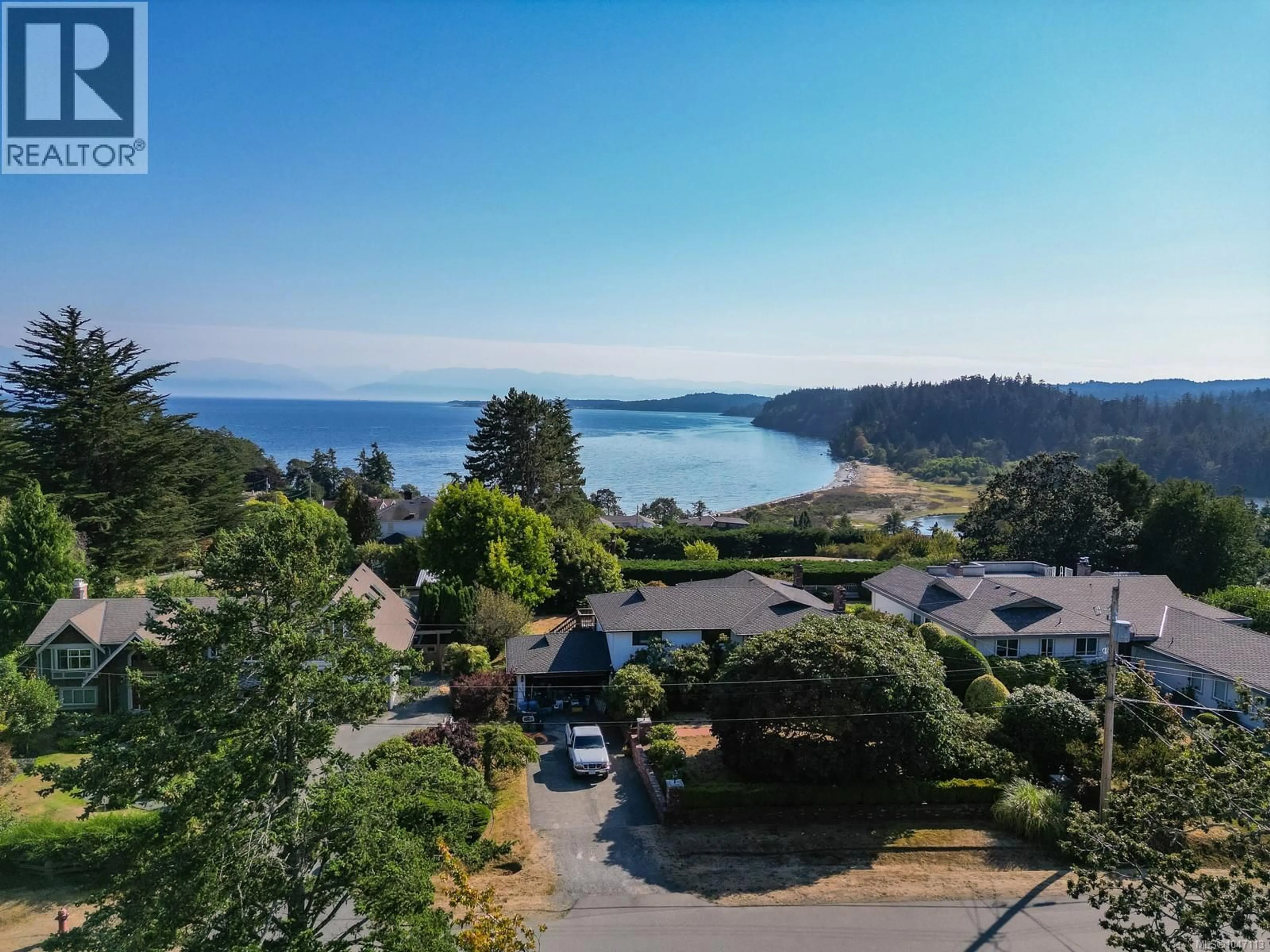A pic from outside/outdoor area/front of a property/back of a property/a pic from drone, water/lake/river/ocean view for 3944 CIRCLE DRIVE, Metchosin British Columbia V9C4A9