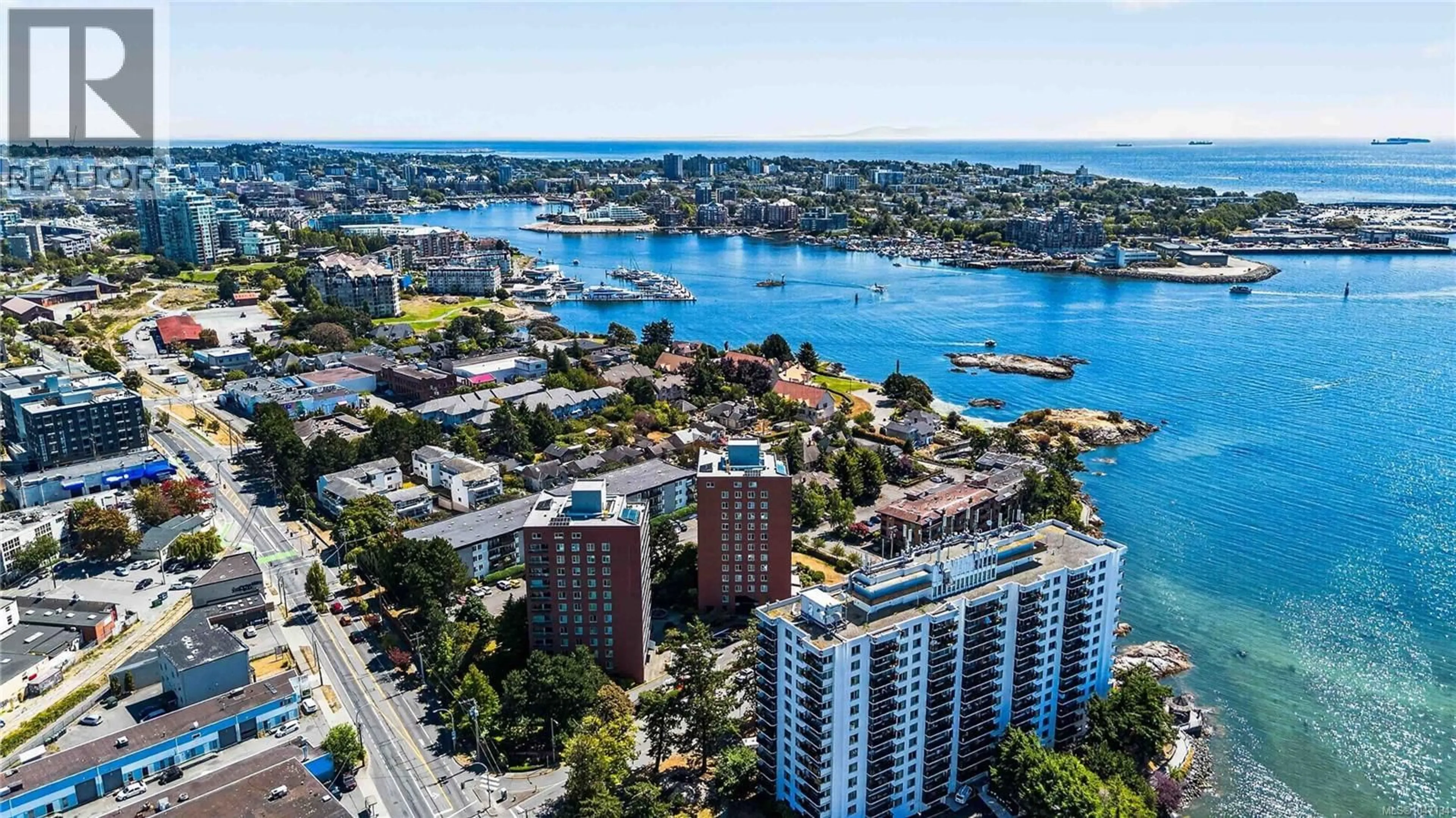 A pic from outside/outdoor area/front of a property/back of a property/a pic from drone, water/lake/river/ocean view for 506 - 325 MAITLAND STREET, Victoria British Columbia V9A7E9