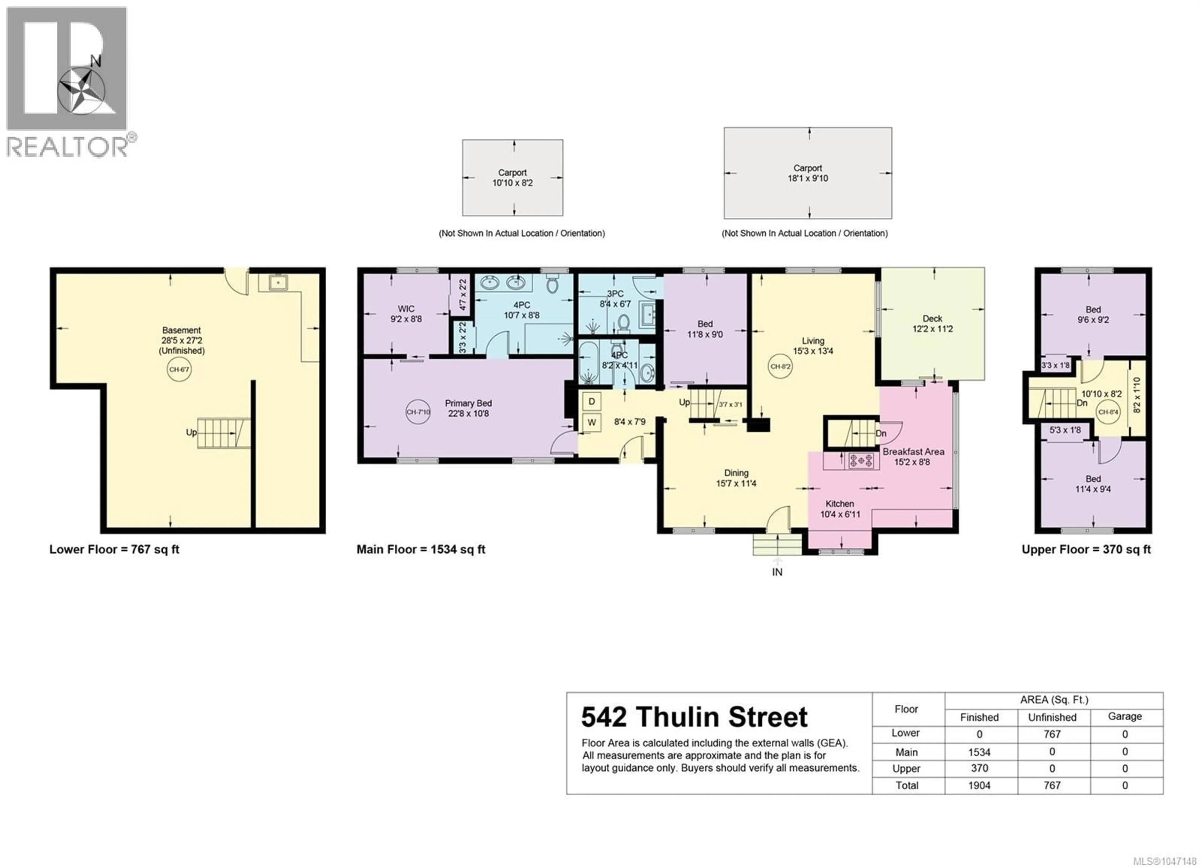 Floor plan for 542 THULIN STREET, Campbell River British Columbia V9W2L1