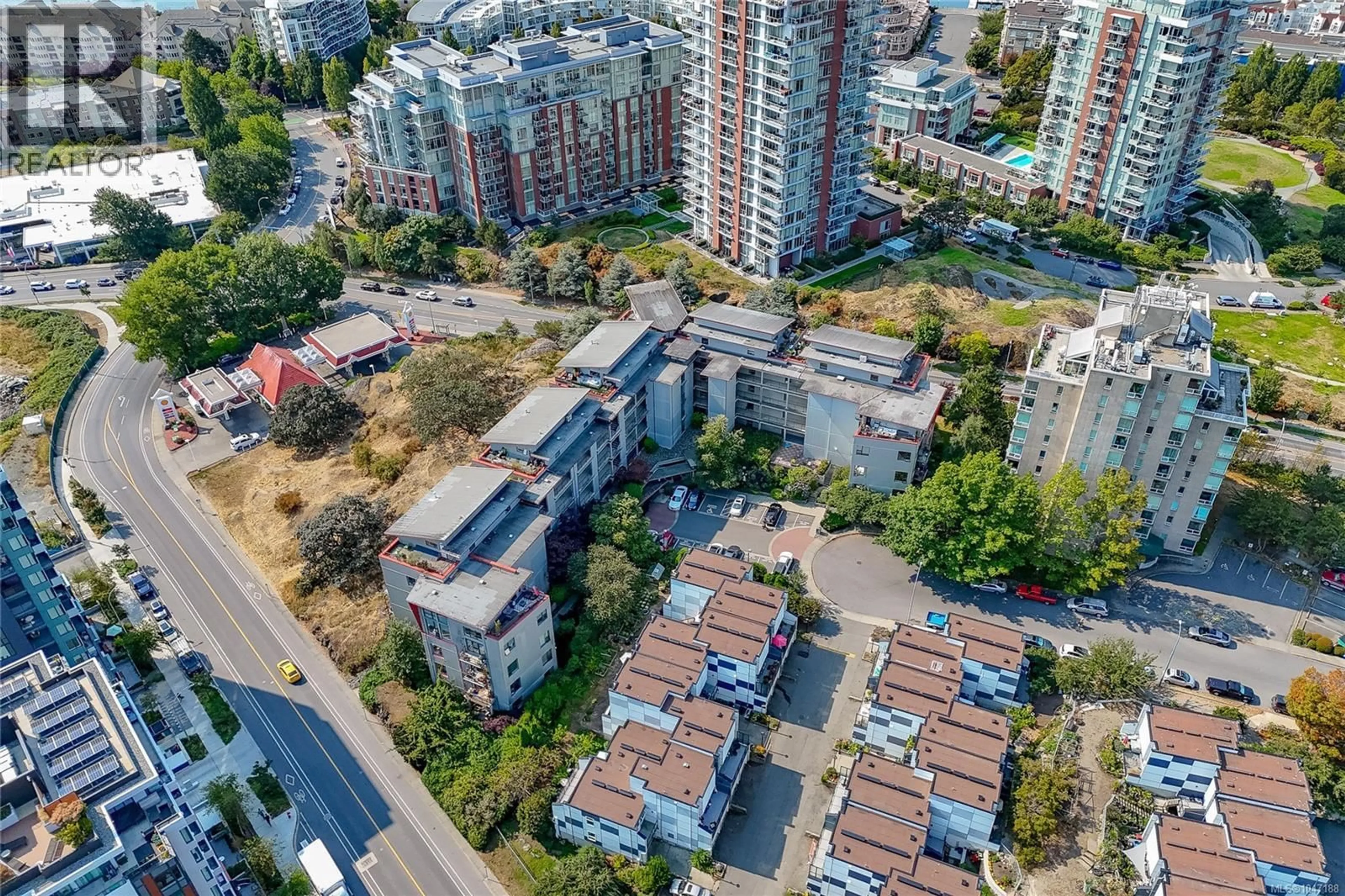 A pic from outside/outdoor area/front of a property/back of a property/a pic from drone, city buildings view from balcony for 209 - 455 SITKUM ROAD, Victoria British Columbia V9A7N9