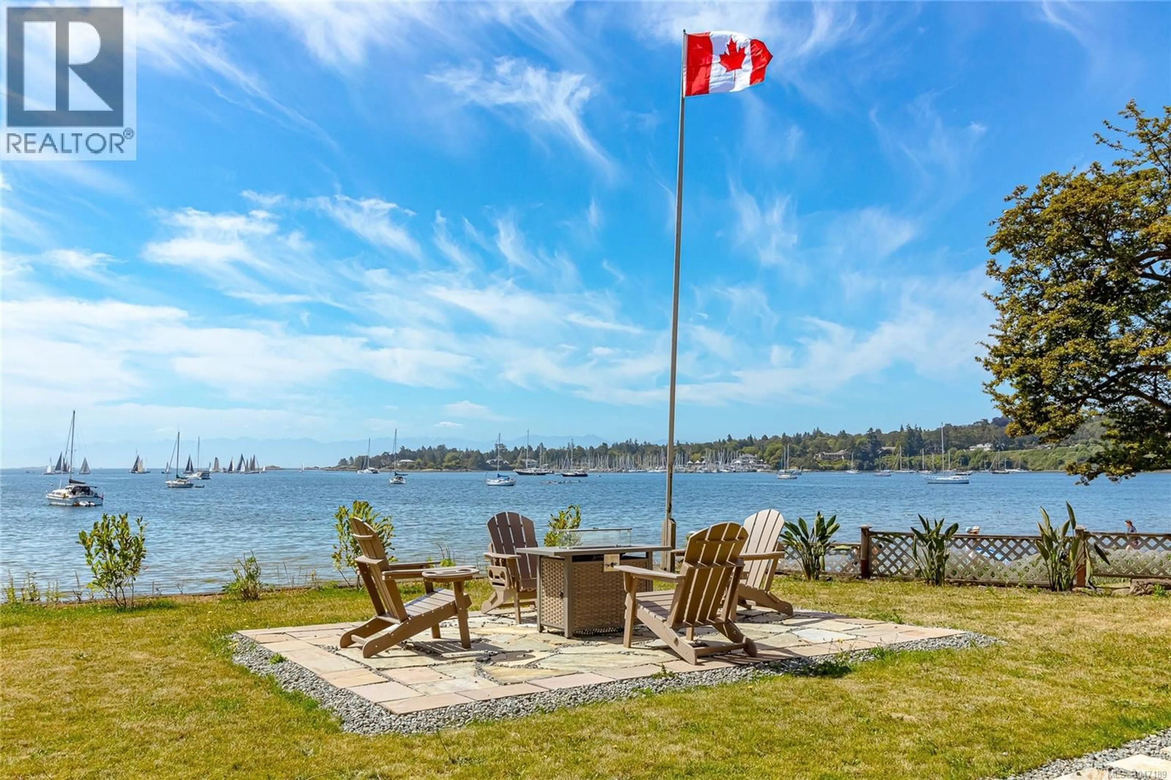 Patio, water/lake/river/ocean view for 3905B CADBORO BAY ROAD, Saanich British Columbia V8N4G3
