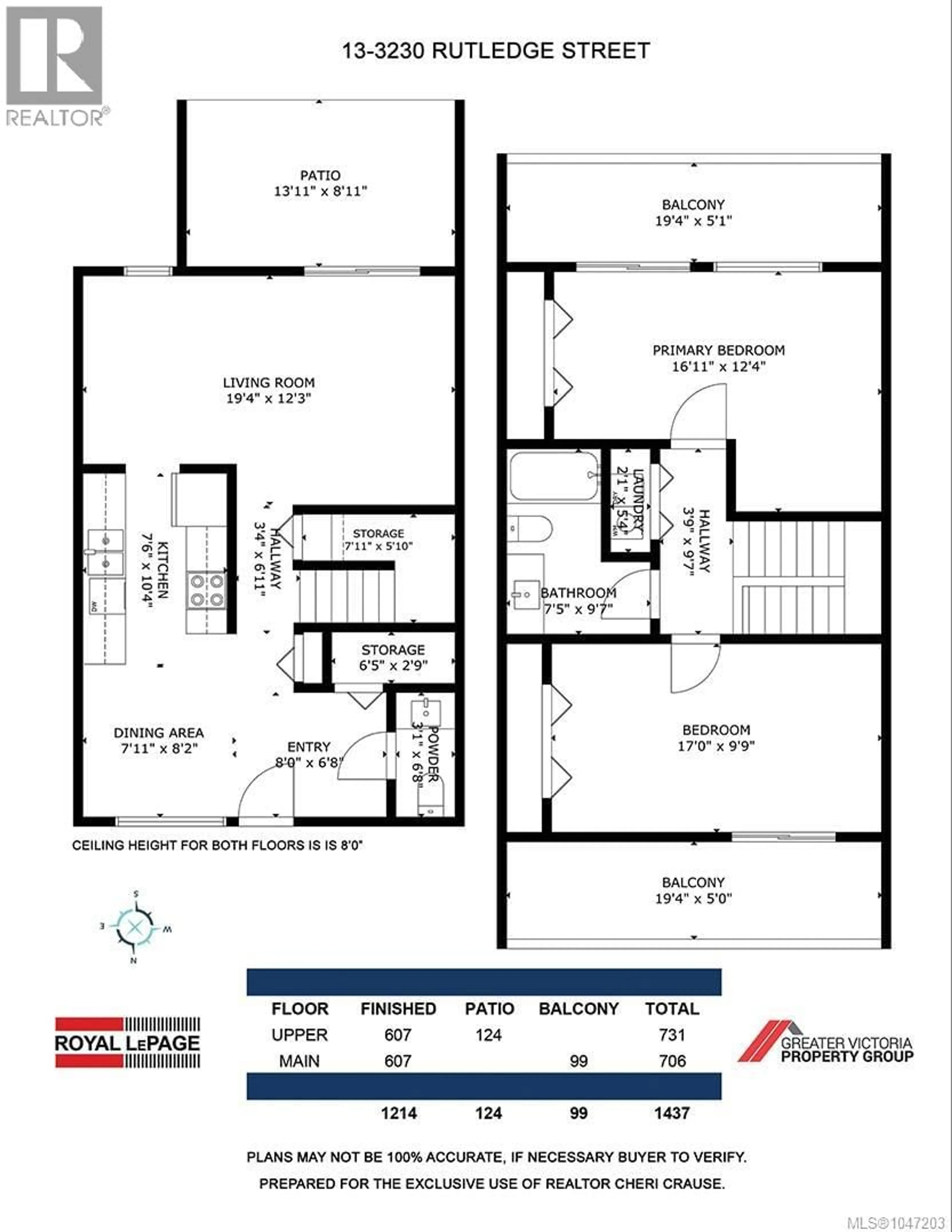 Floor plan for 13 - 3230 RUTLEDGE STREET, Saanich British Columbia V8X1N7
