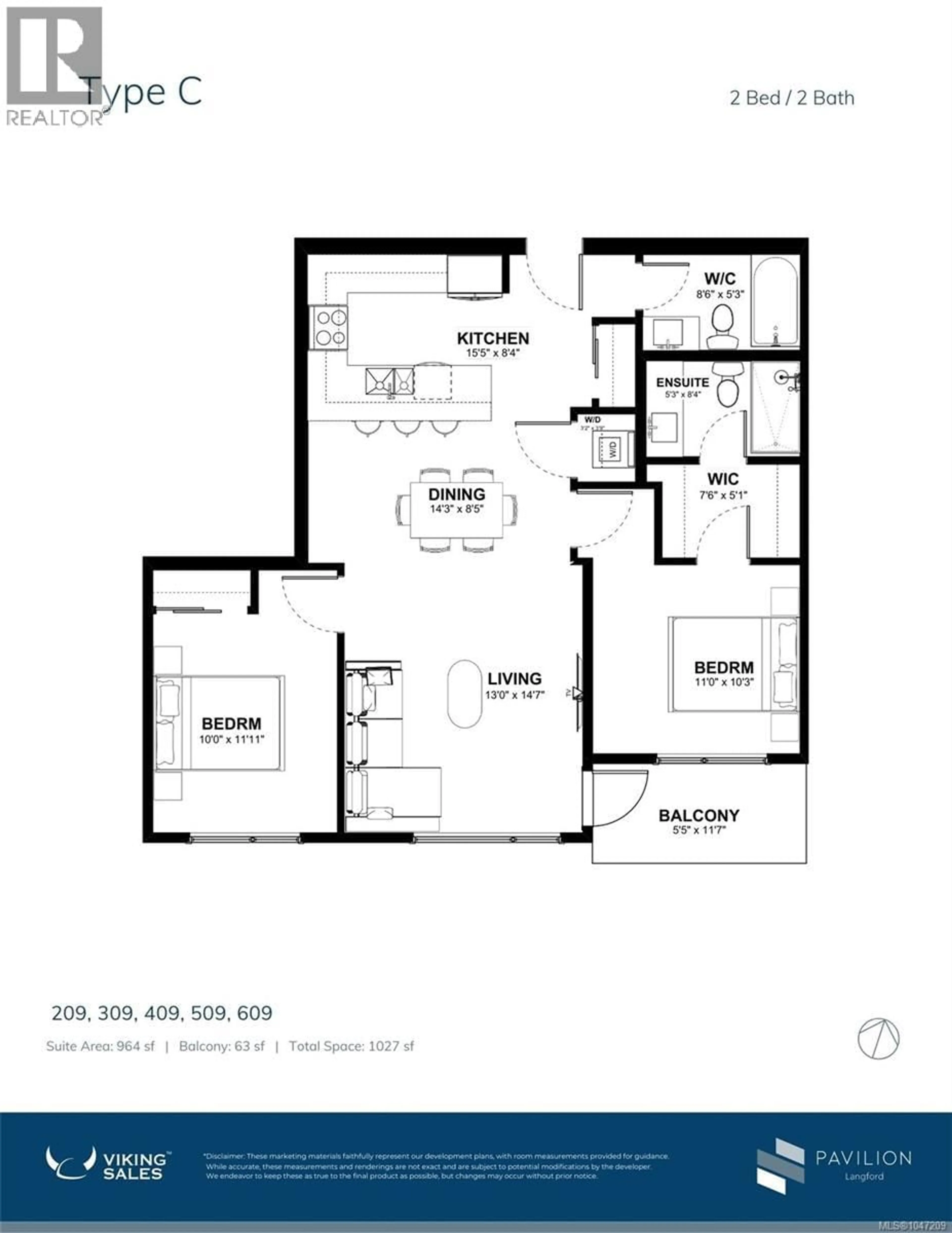 Floor plan for 609 - 777 STATION AVENUE, Langford British Columbia V9B7K5