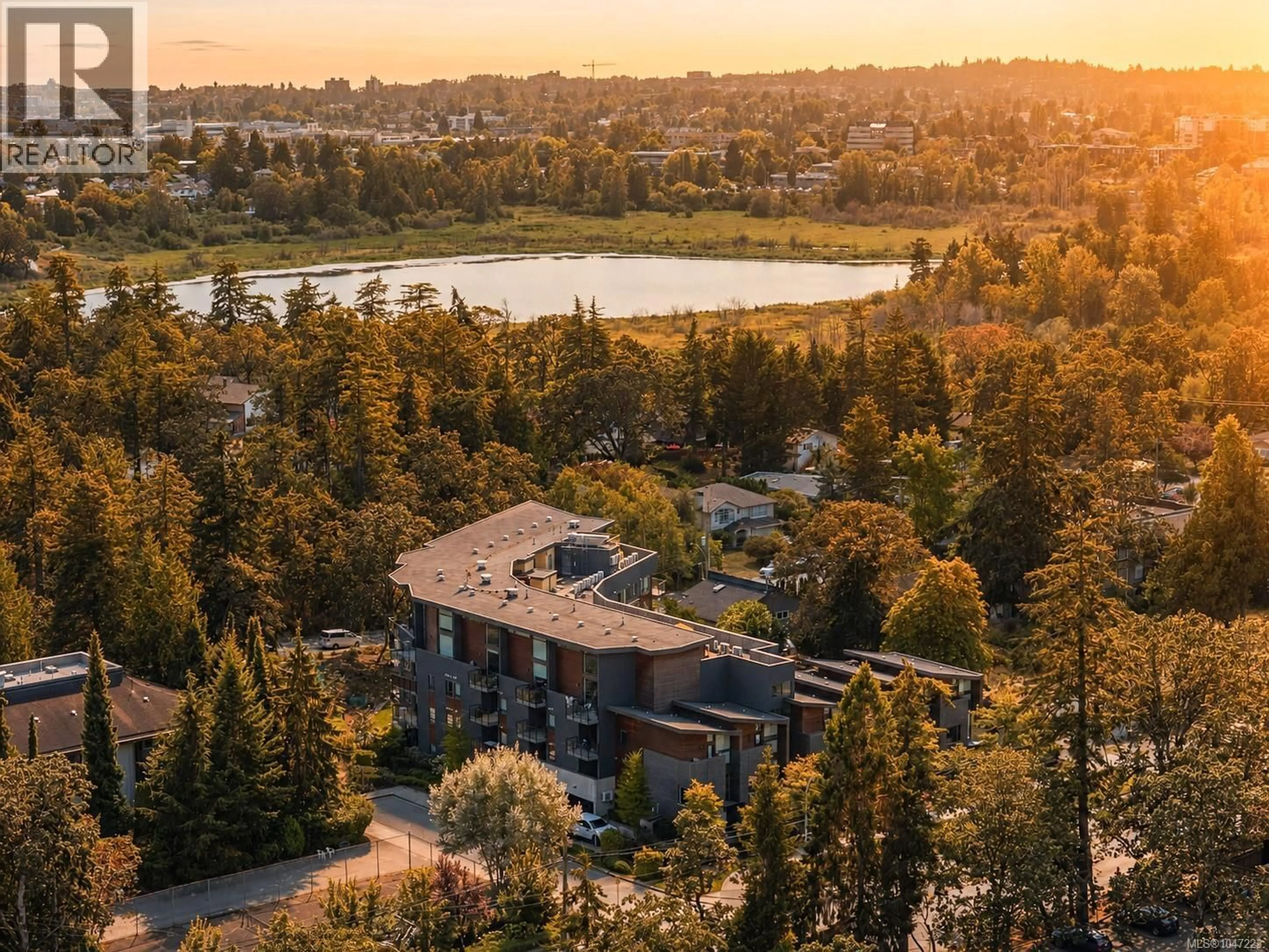A pic from outside/outdoor area/front of a property/back of a property/a pic from drone, water/lake/river/ocean view for 416 - 991 MCKENZIE AVENUE, Saanich British Columbia V8X3G8