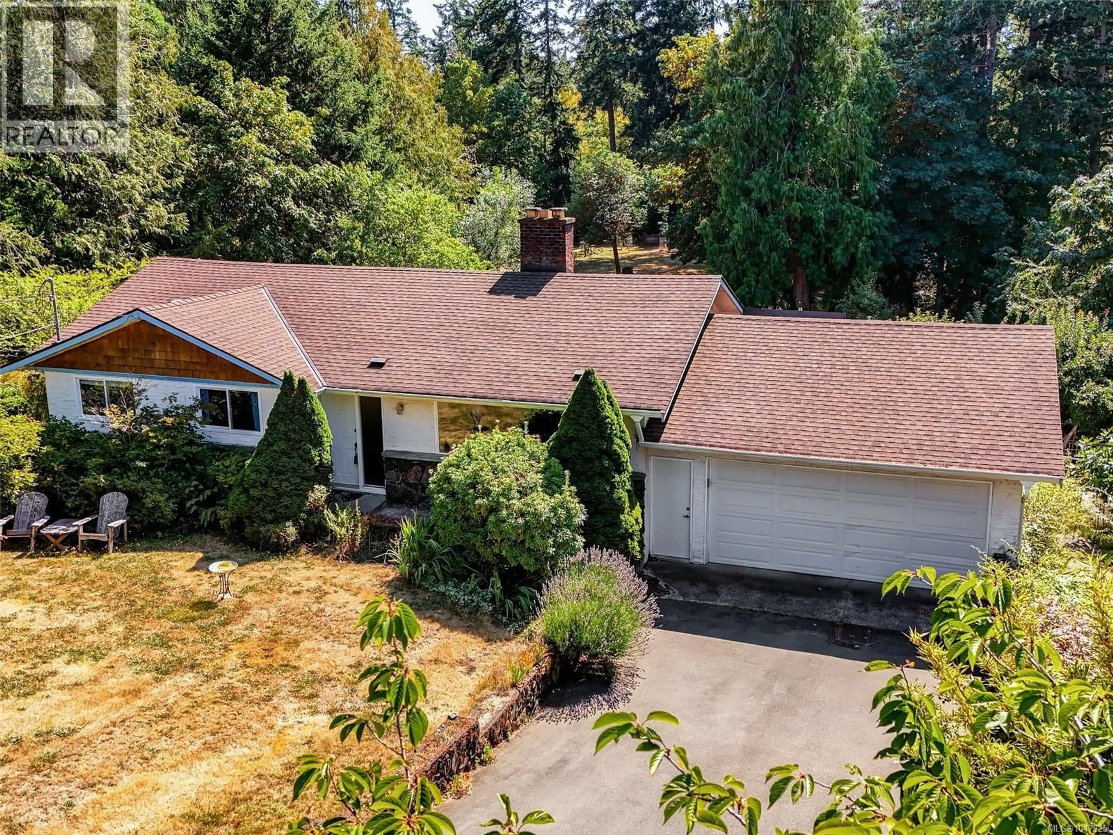 A pic from outside/outdoor area/front of a property/back of a property/a pic from drone, street for 4209 LEERON PLACE, Metchosin British Columbia V9C3Z9