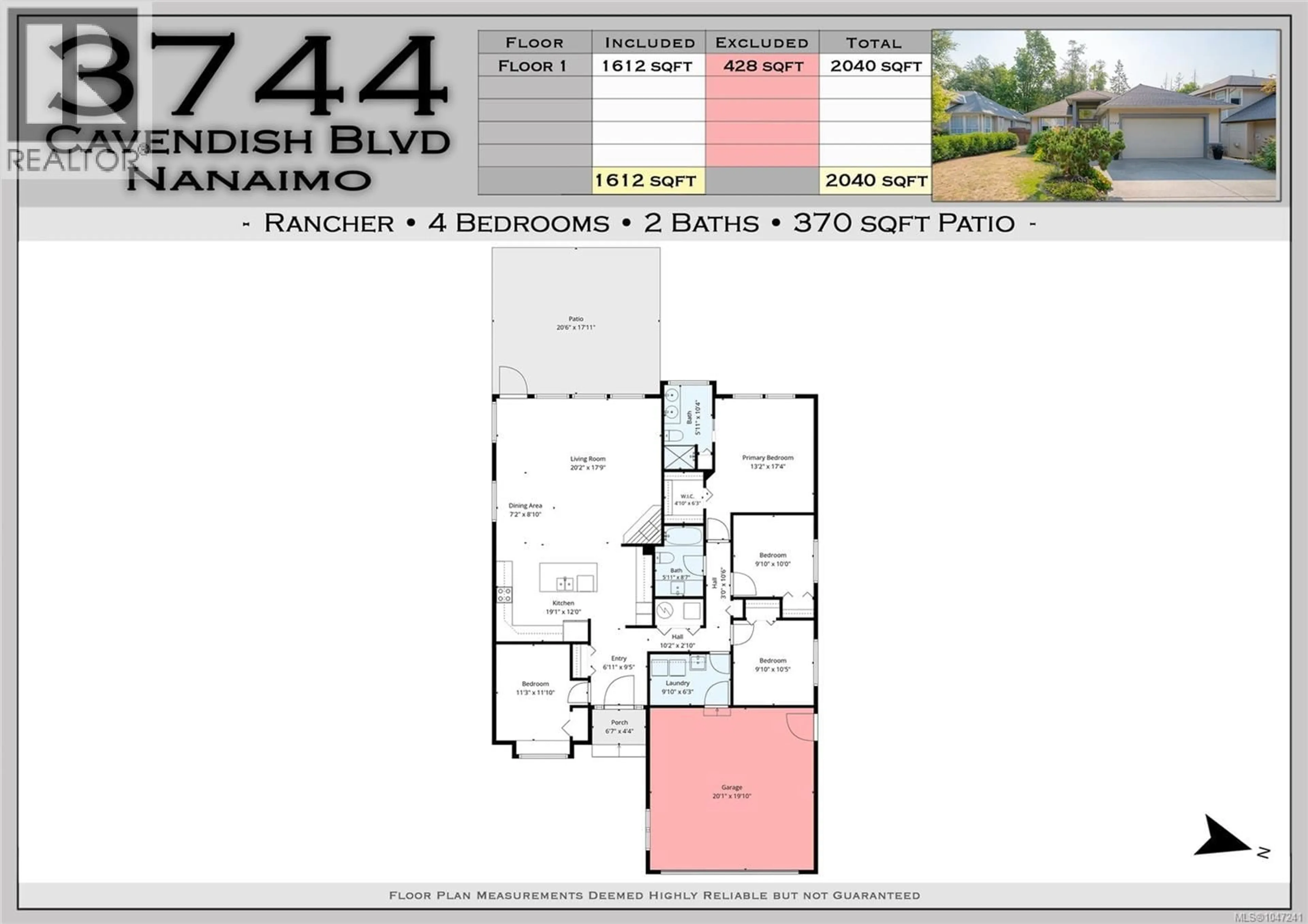 Floor plan for 3744 CAVENDISH BOULEVARD, Nanaimo British Columbia V9T6P7