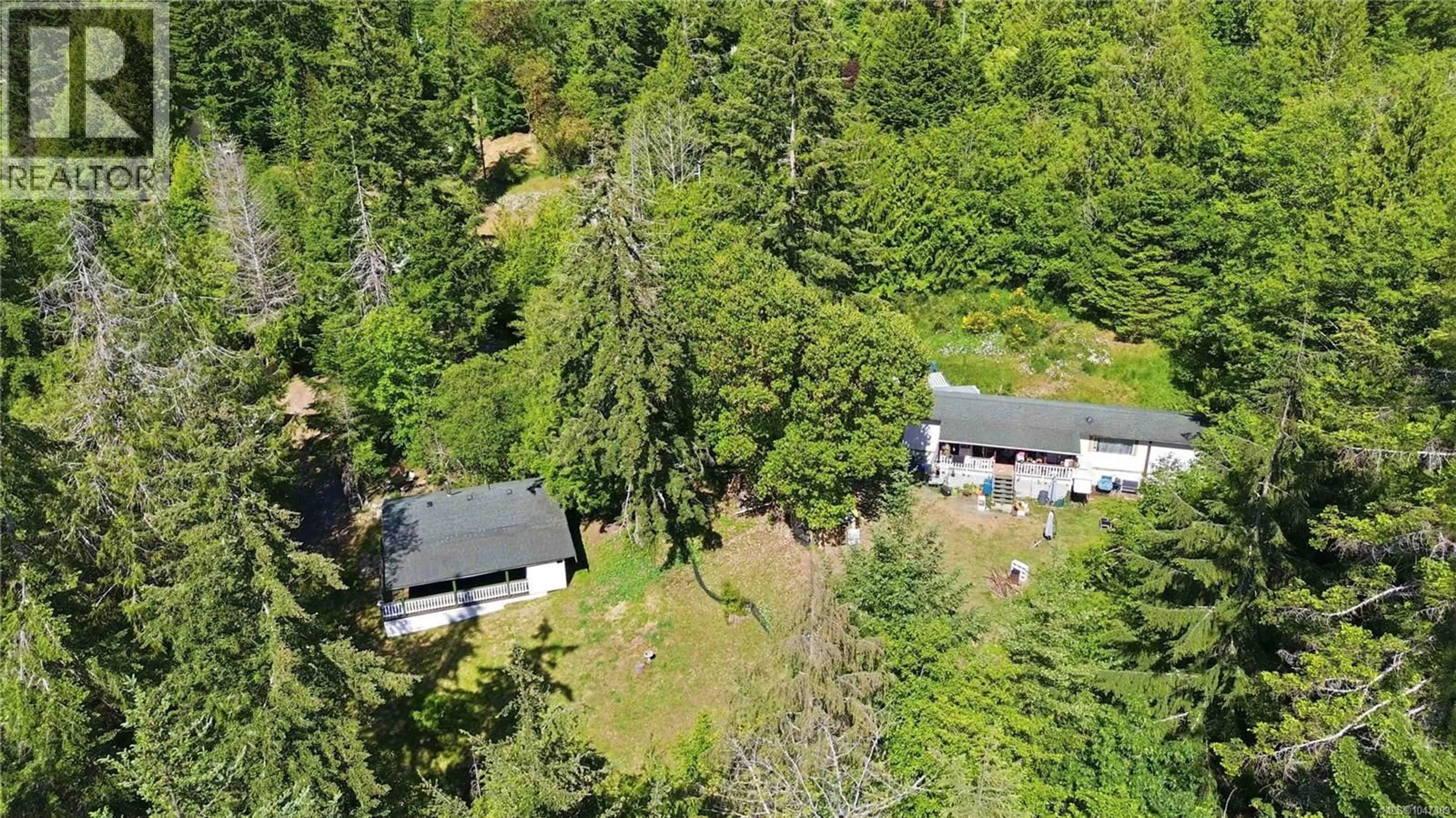 A pic from outside/outdoor area/front of a property/back of a property/a pic from drone, forest/trees view for 821 SEEDTREE ROAD, Sooke British Columbia V9Z1C2