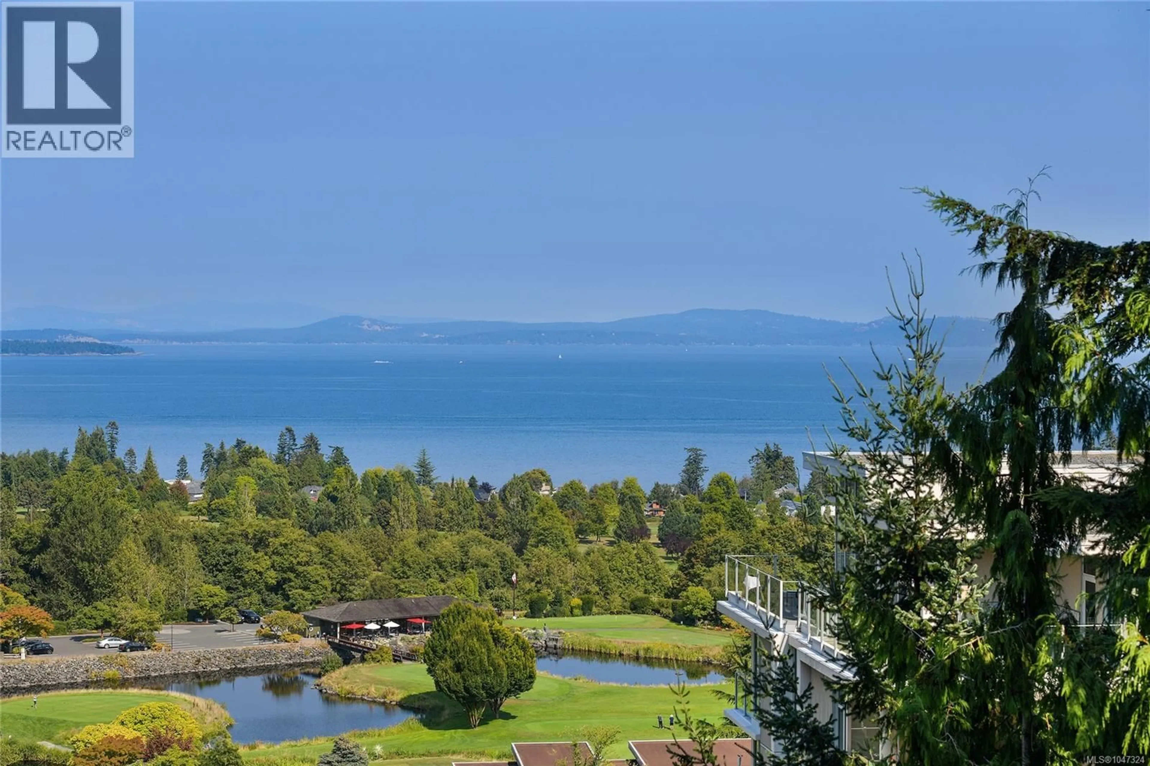 A pic from outside/outdoor area/front of a property/back of a property/a pic from drone, water/lake/river/ocean view for 406 - 5388 HILL RISE TERRACE, Saanich British Columbia V8Y3K2