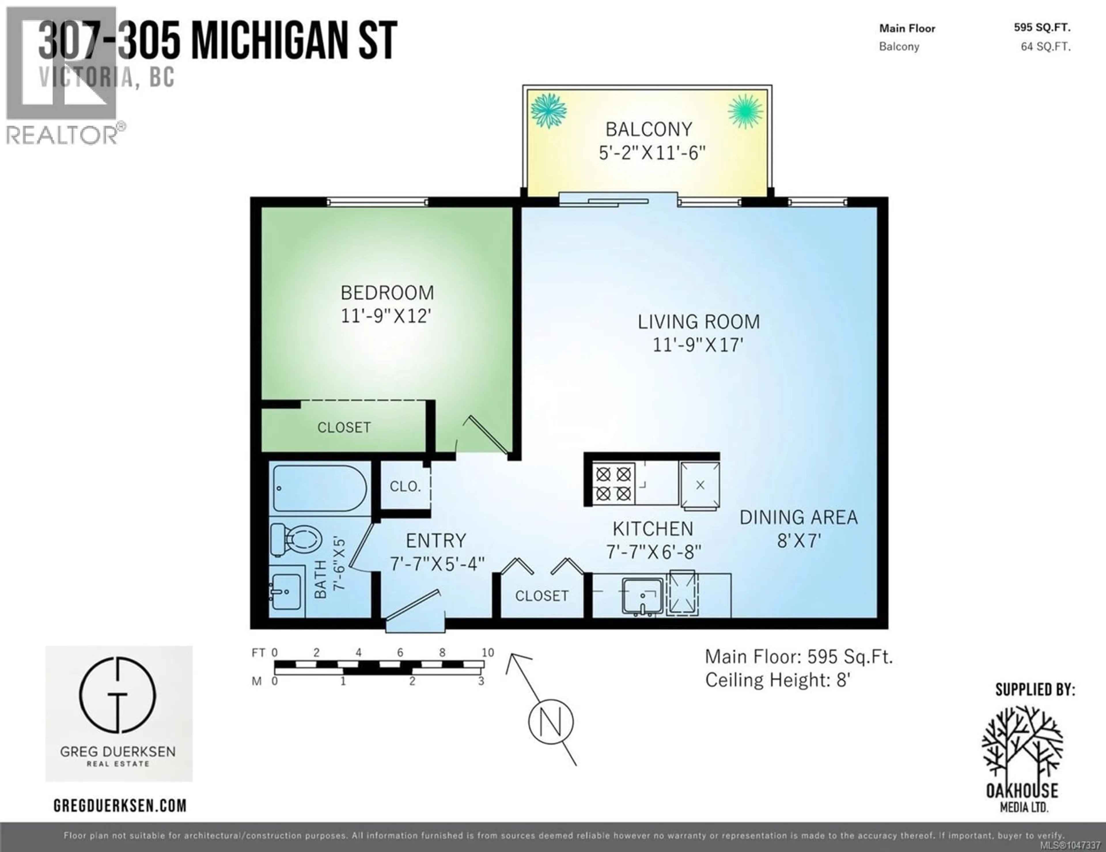 Floor plan for 307 - 305 MICHIGAN STREET, Victoria British Columbia V8V1R6