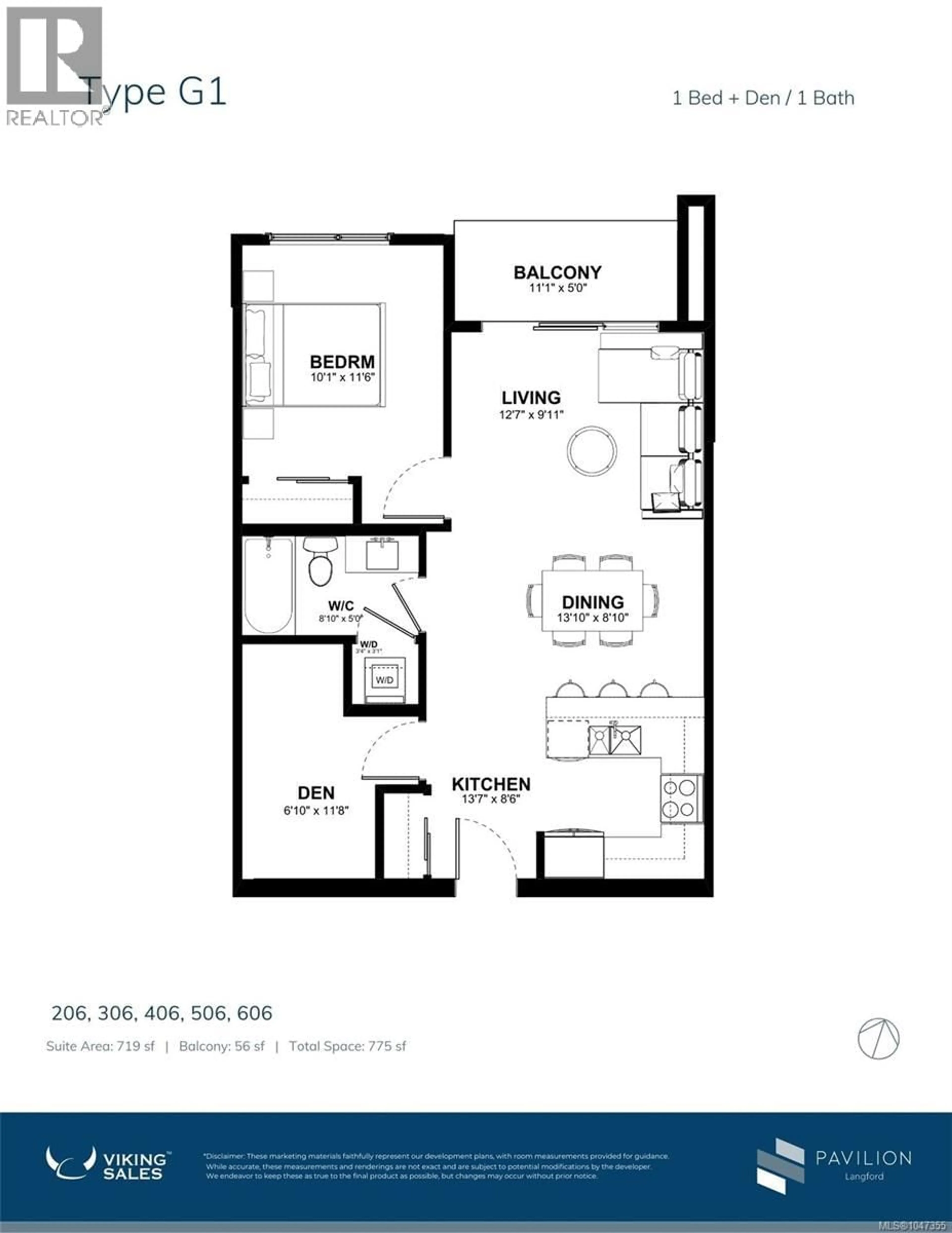 Floor plan for 406 - 777 STATION AVENUE, Langford British Columbia V9B7K5