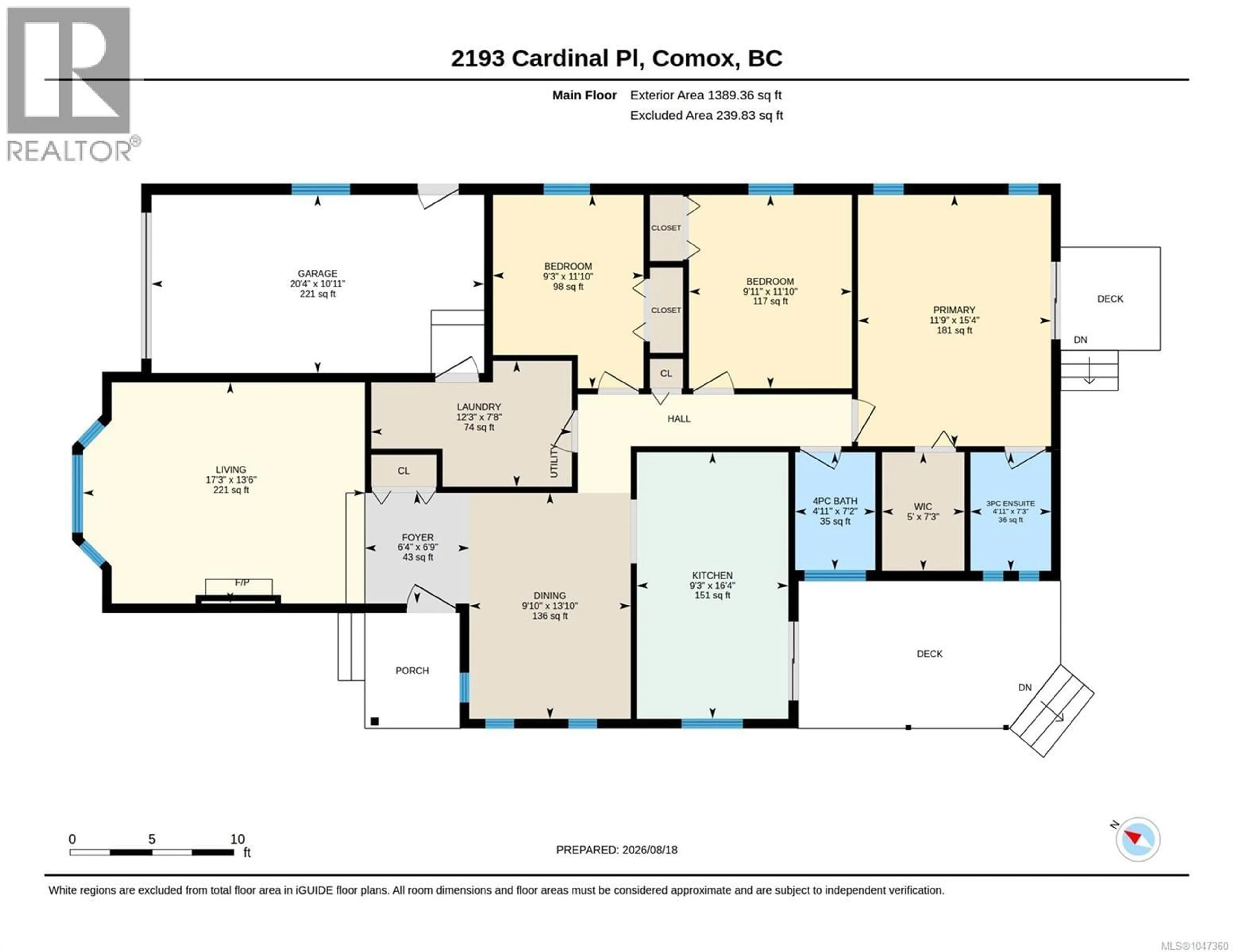 Floor plan for 2193 CARDINAL PLACE, Comox British Columbia V9M3G2