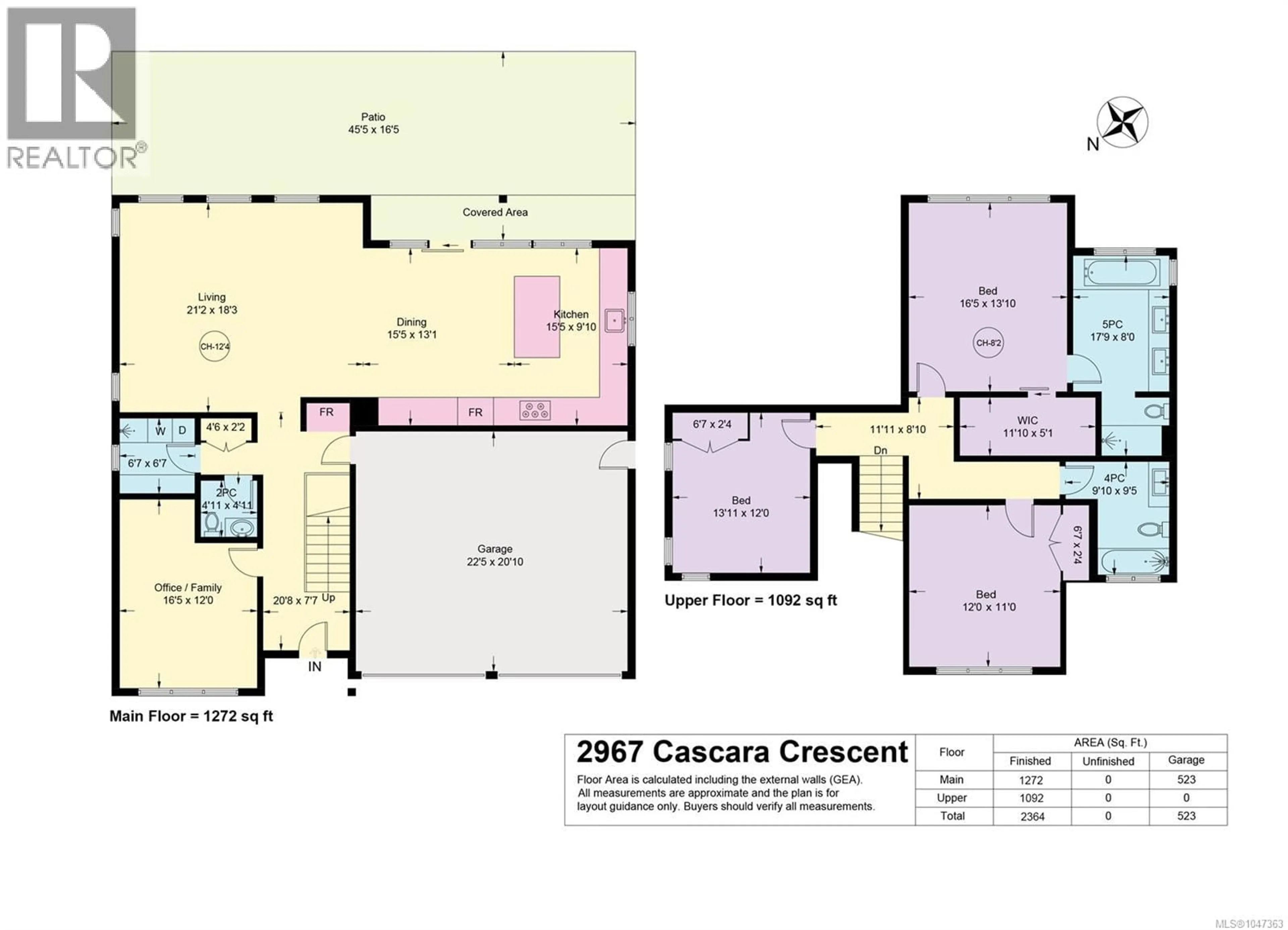 Floor plan for 2967 CASCARA CRESCENT, Courtenay British Columbia V9N4B8