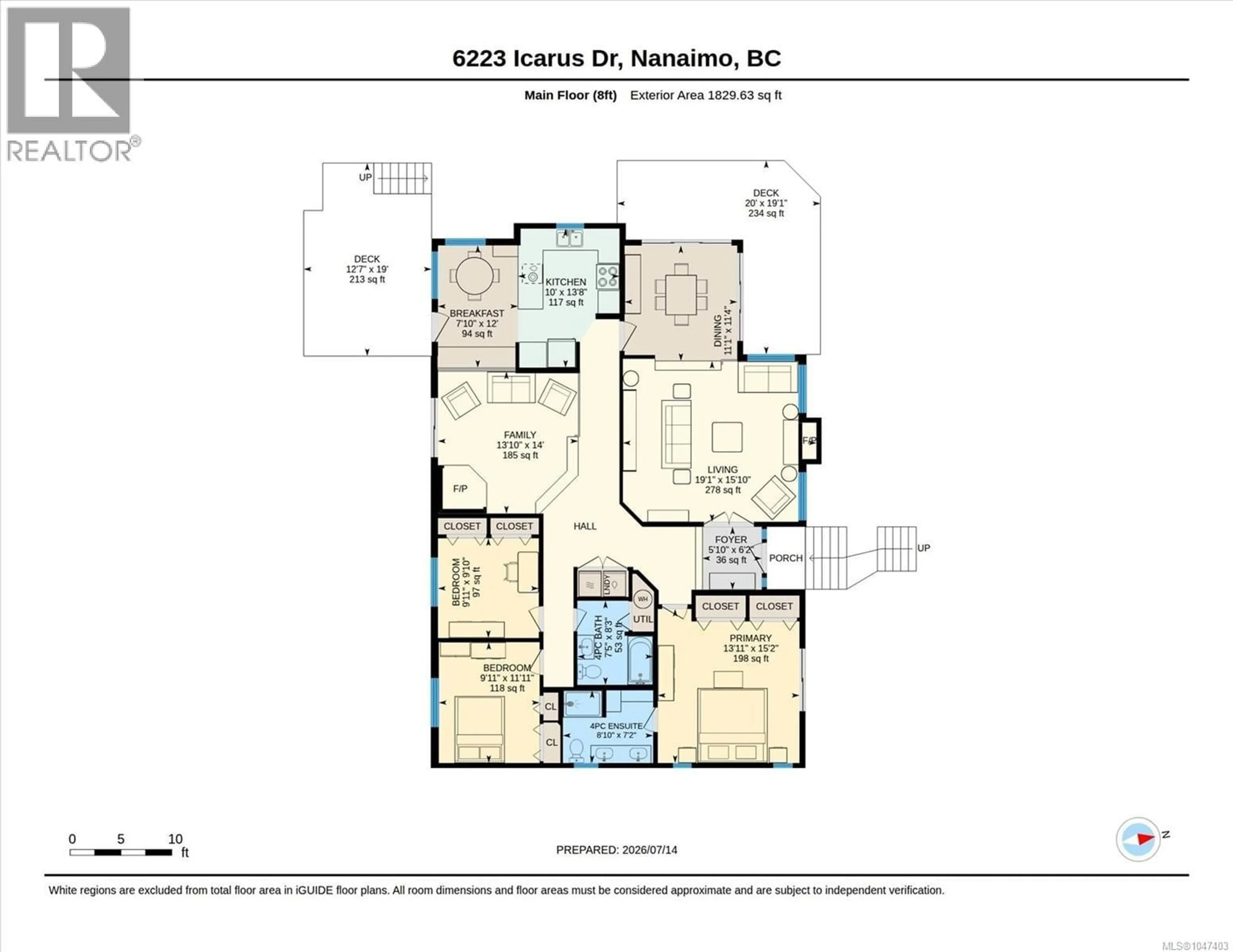 Floor plan for 6223 ICARUS DRIVE, Nanaimo British Columbia V9V1B8
