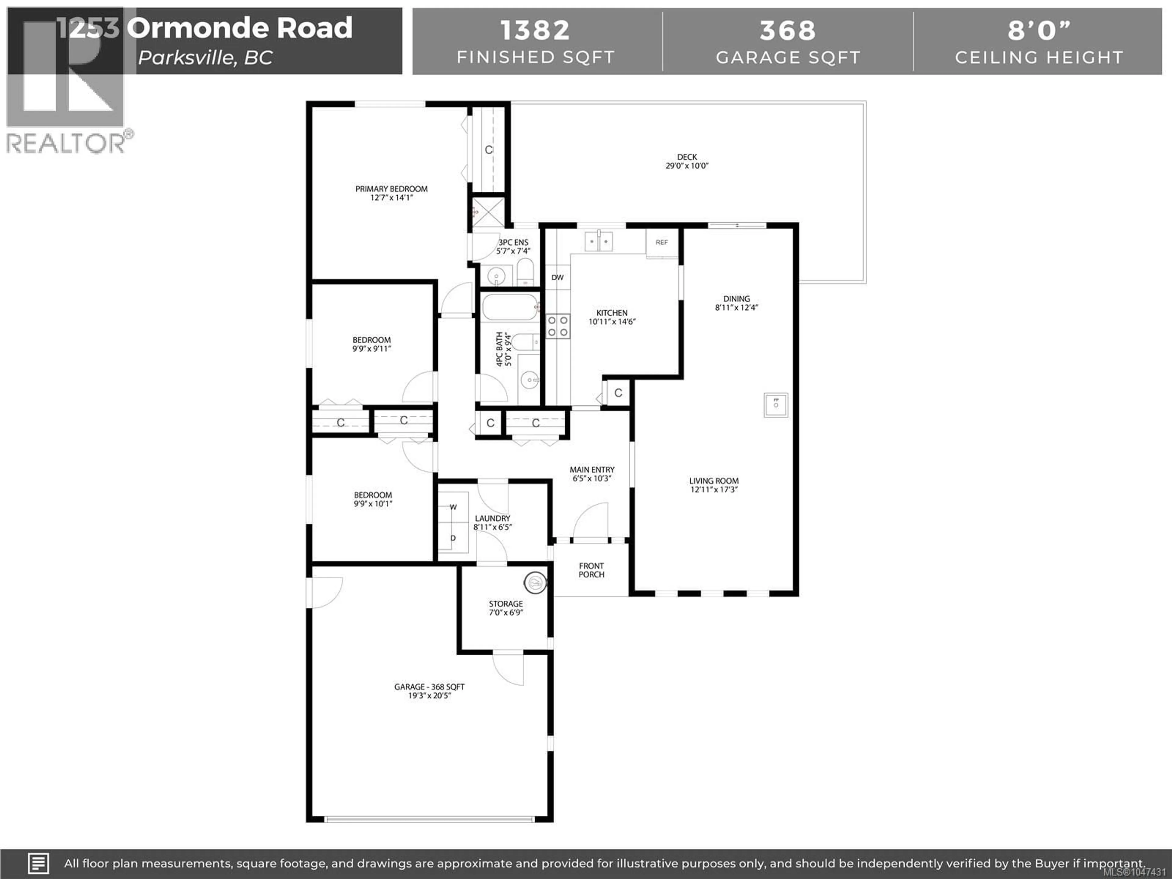 Floor plan for 1253 ORMONDE ROAD, French Creek British Columbia V9P1W4