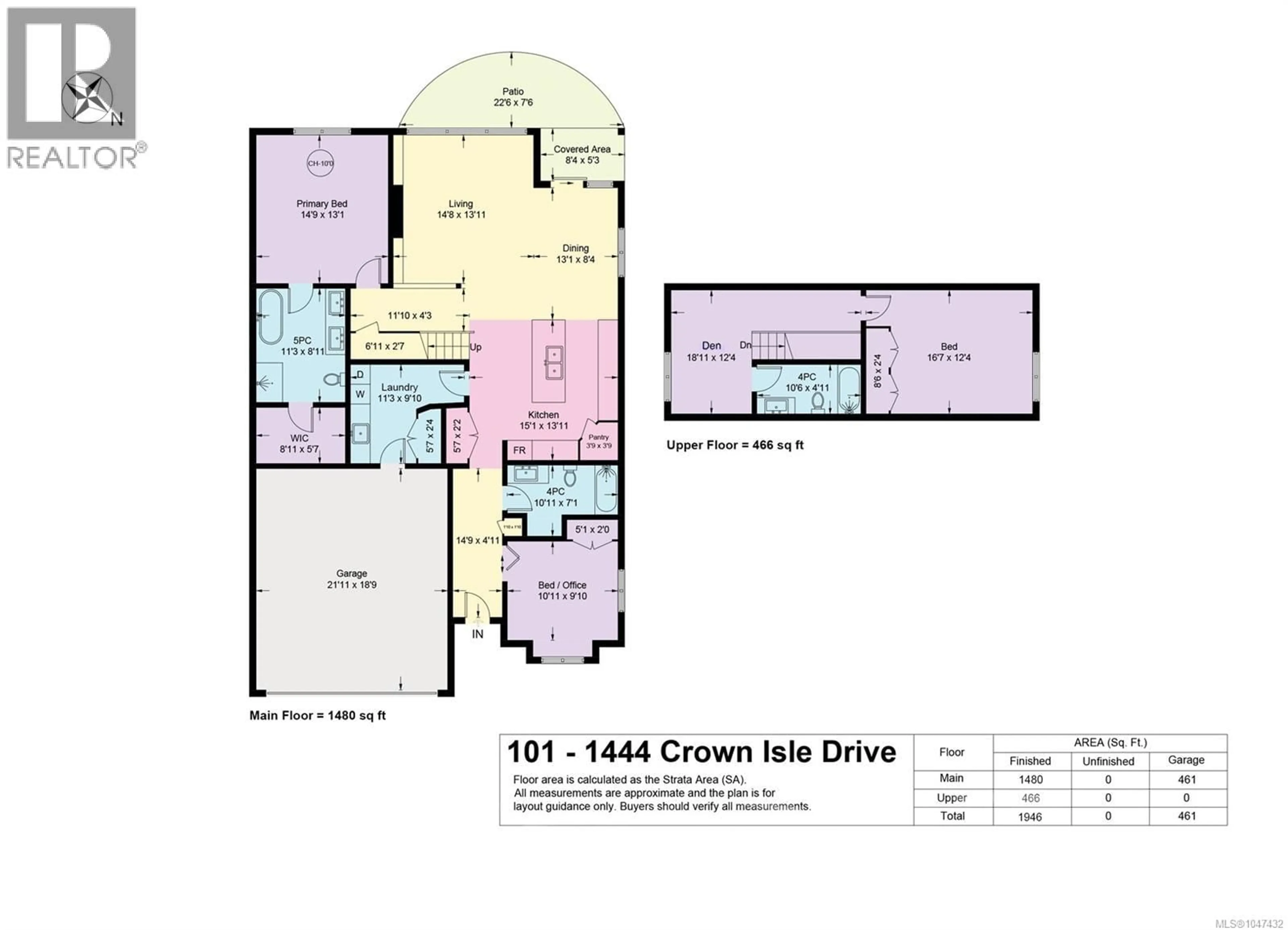 Floor plan for 101 - 1444 CROWN ISLE DRIVE, Courtenay British Columbia V9N0B8