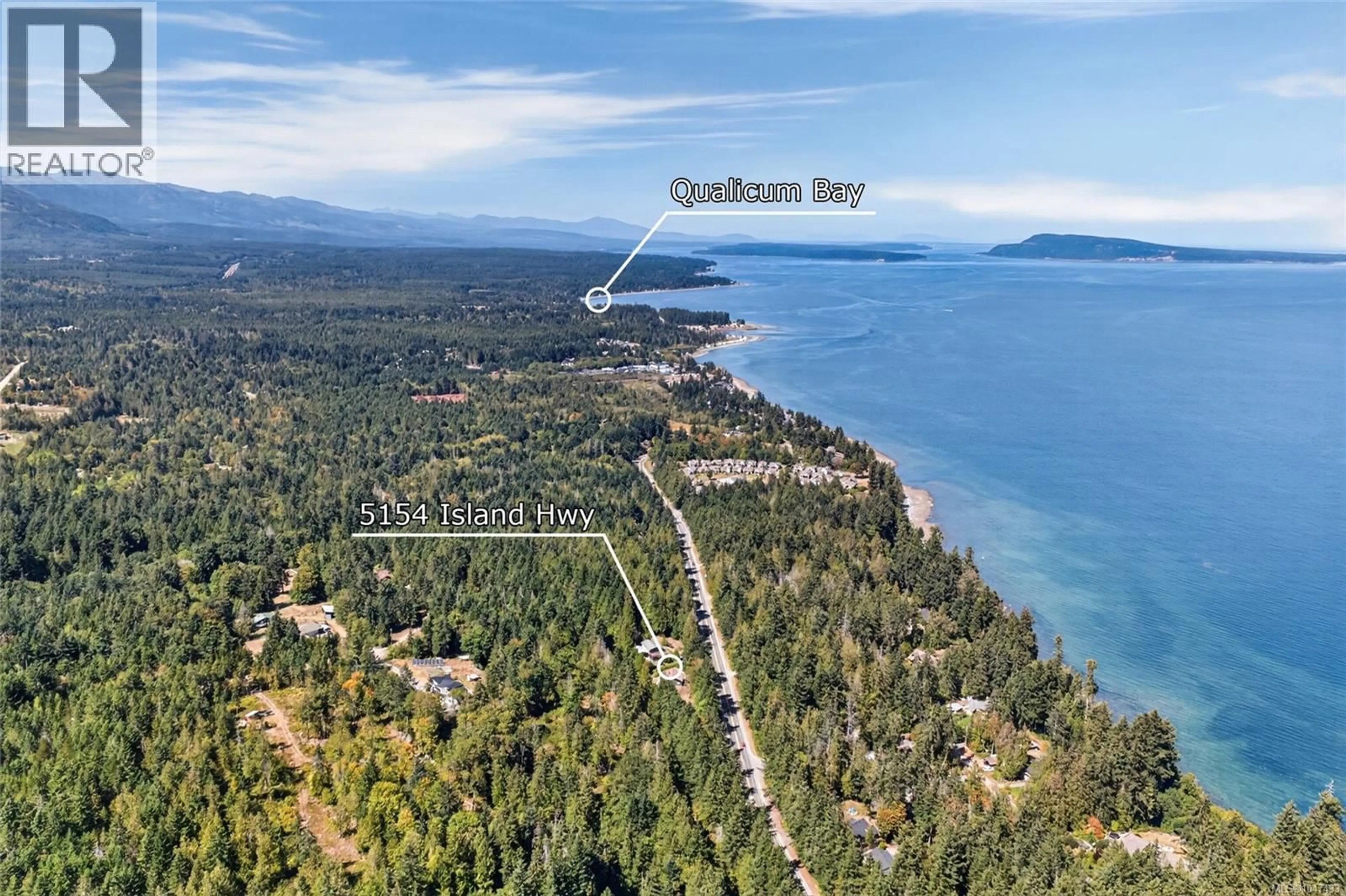A pic from outside/outdoor area/front of a property/back of a property/a pic from drone, water/lake/river/ocean view for 5154 ISLAND HIGHWAY WEST, Qualicum Beach British Columbia V9K1Z1