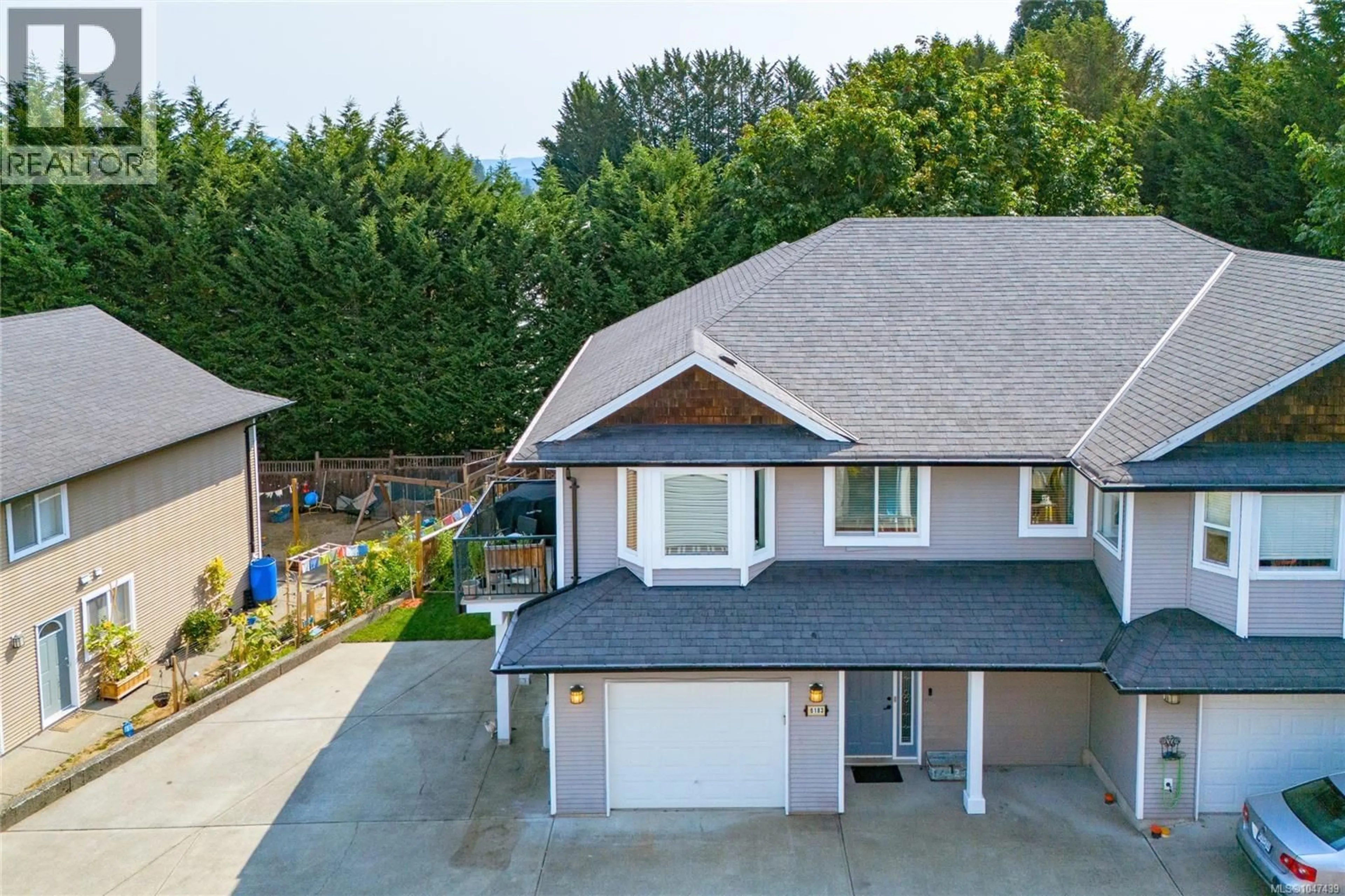 A pic from outside/outdoor area/front of a property/back of a property/a pic from drone, street for 6183 DROMBEG PLACE, Duncan British Columbia V9L0A8