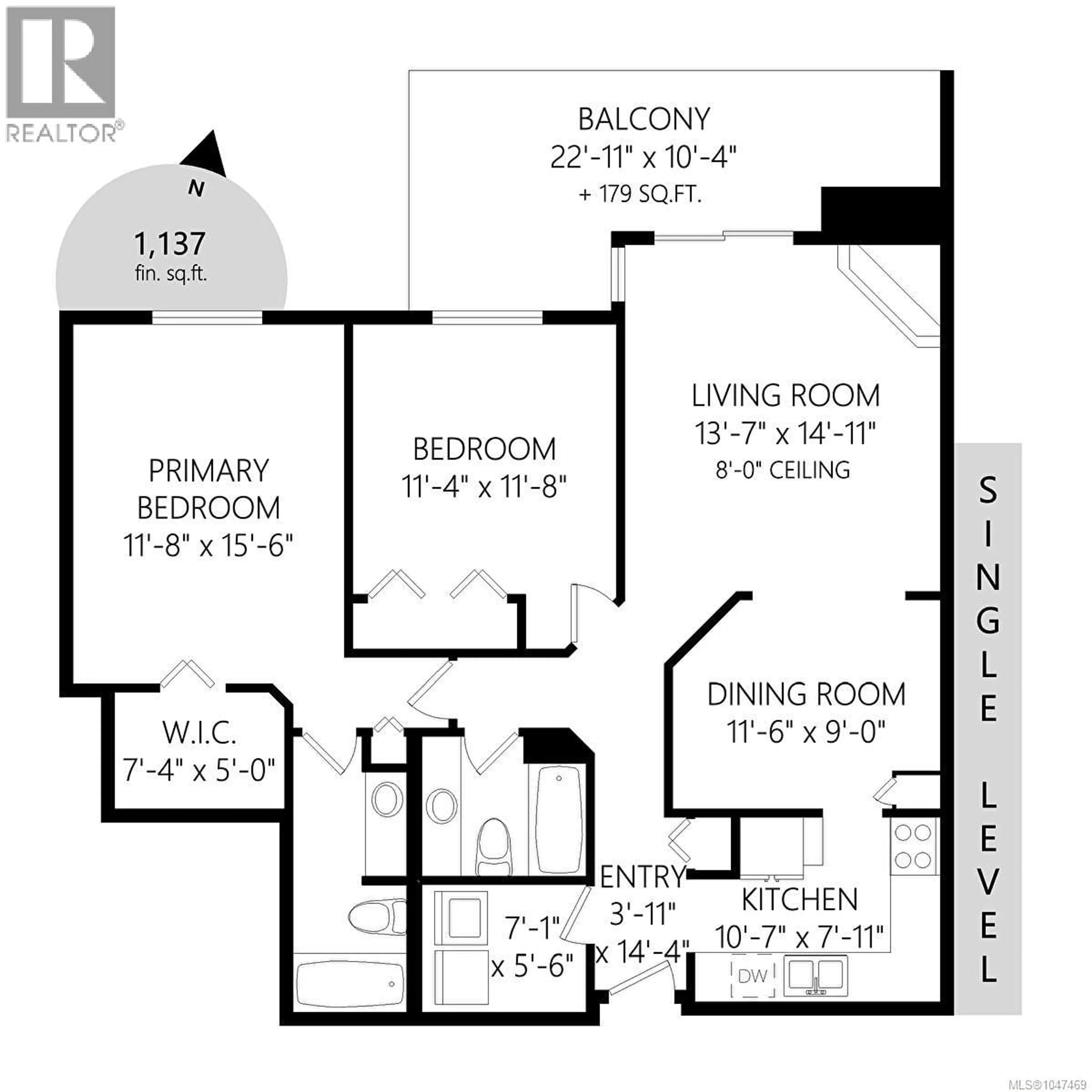 Floor plan for 201 - 1234 FORT STREET, Victoria British Columbia V8Y2M9