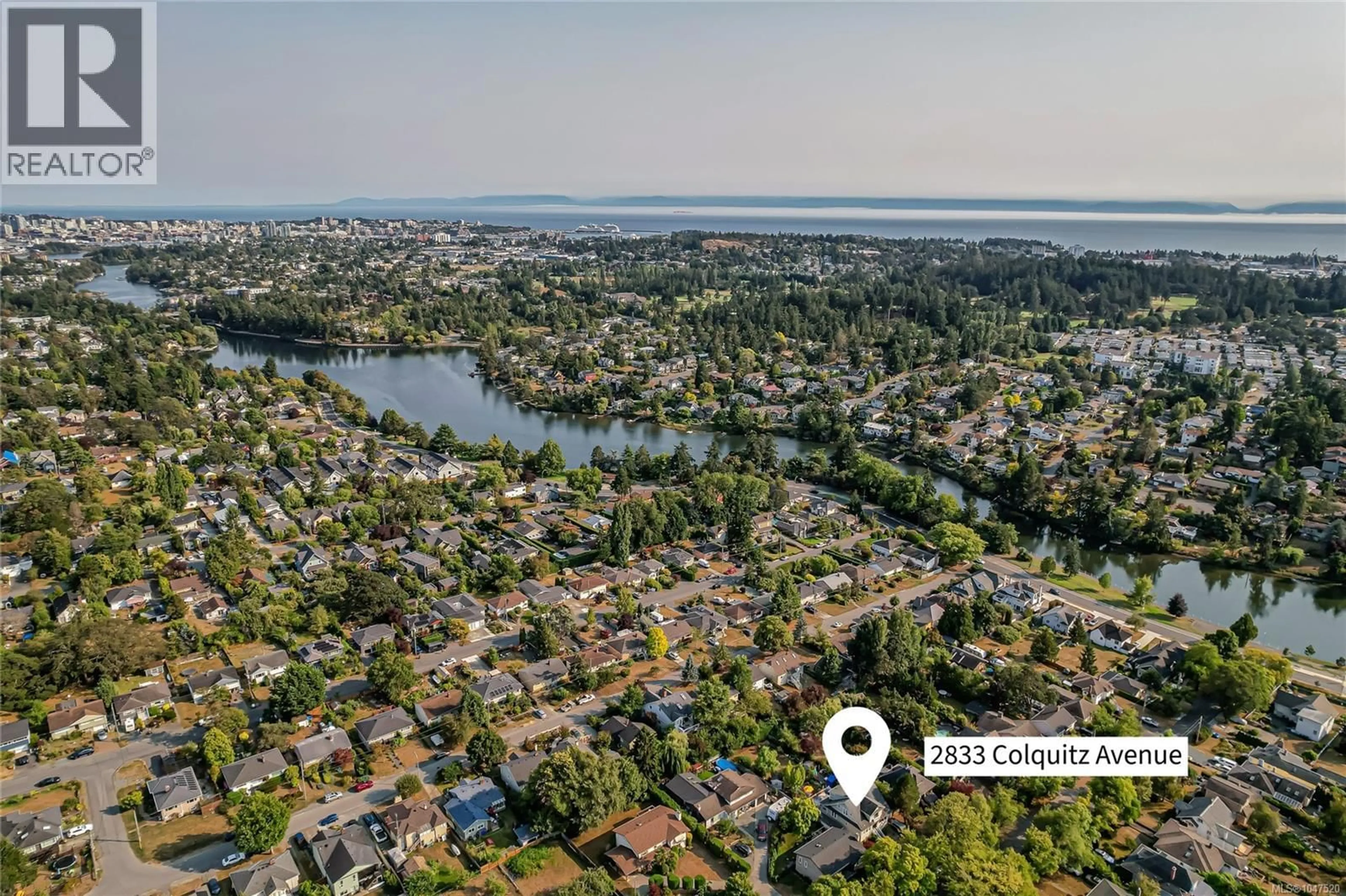 A pic from outside/outdoor area/front of a property/back of a property/a pic from drone, water/lake/river/ocean view for 2833 COLQUITZ AVENUE, Saanich British Columbia V9A2L9