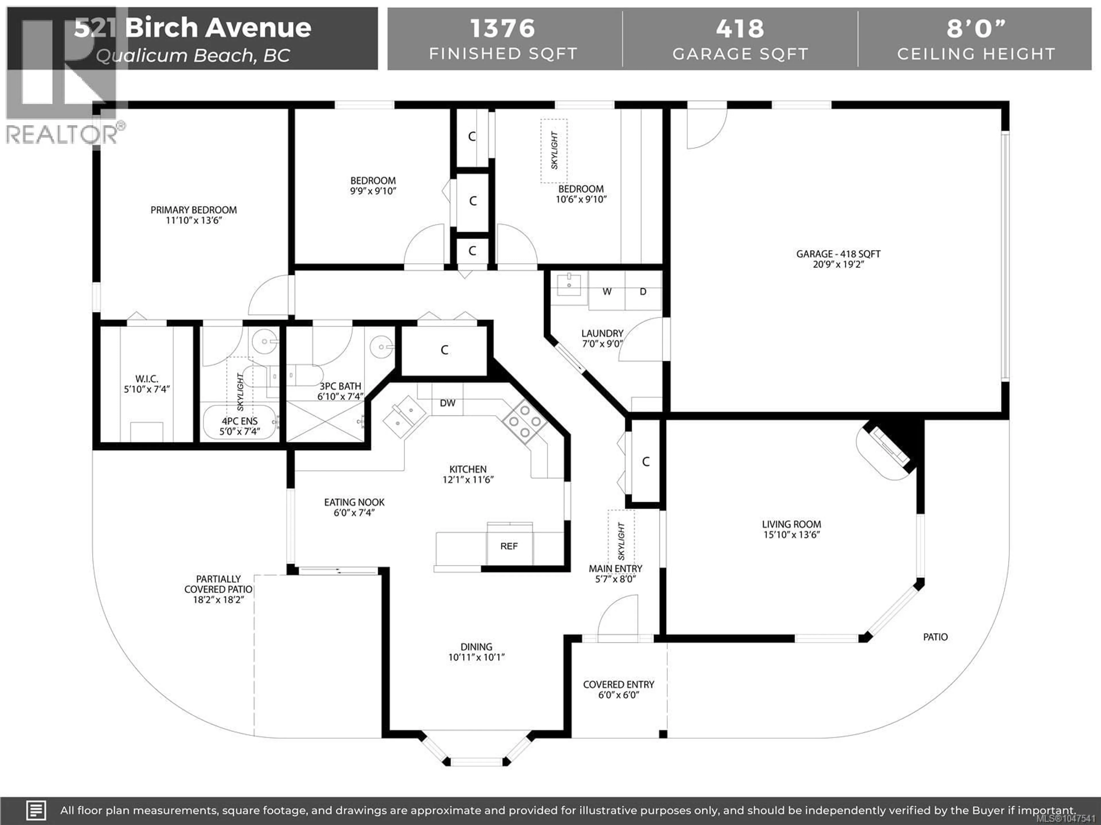 Floor plan for 521 BIRCH AVENUE, Qualicum Beach British Columbia V9K1K4