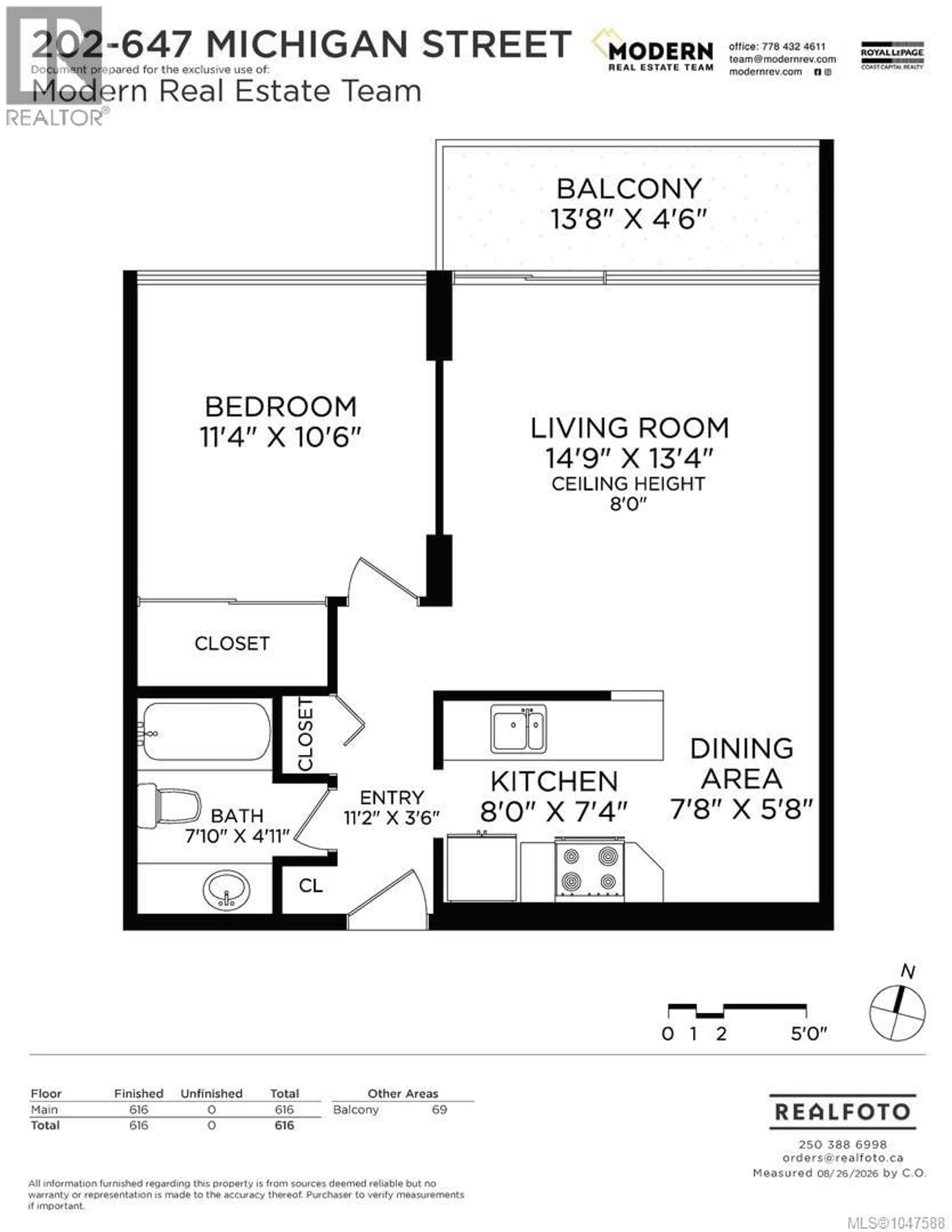 Floor plan for 202 - 647 MICHIGAN STREET, Victoria British Columbia V8V1S9