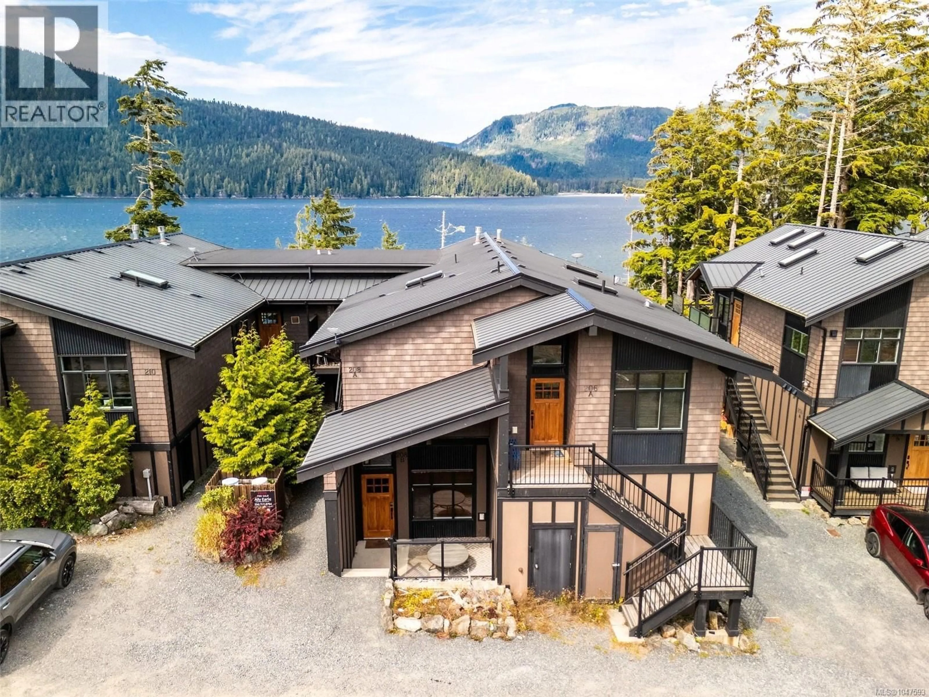 A pic from outside/outdoor area/front of a property/back of a property/a pic from drone, water/lake/river/ocean view for 208B - 6596 BAIRD ROAD, Port Renfrew British Columbia V0S1K0