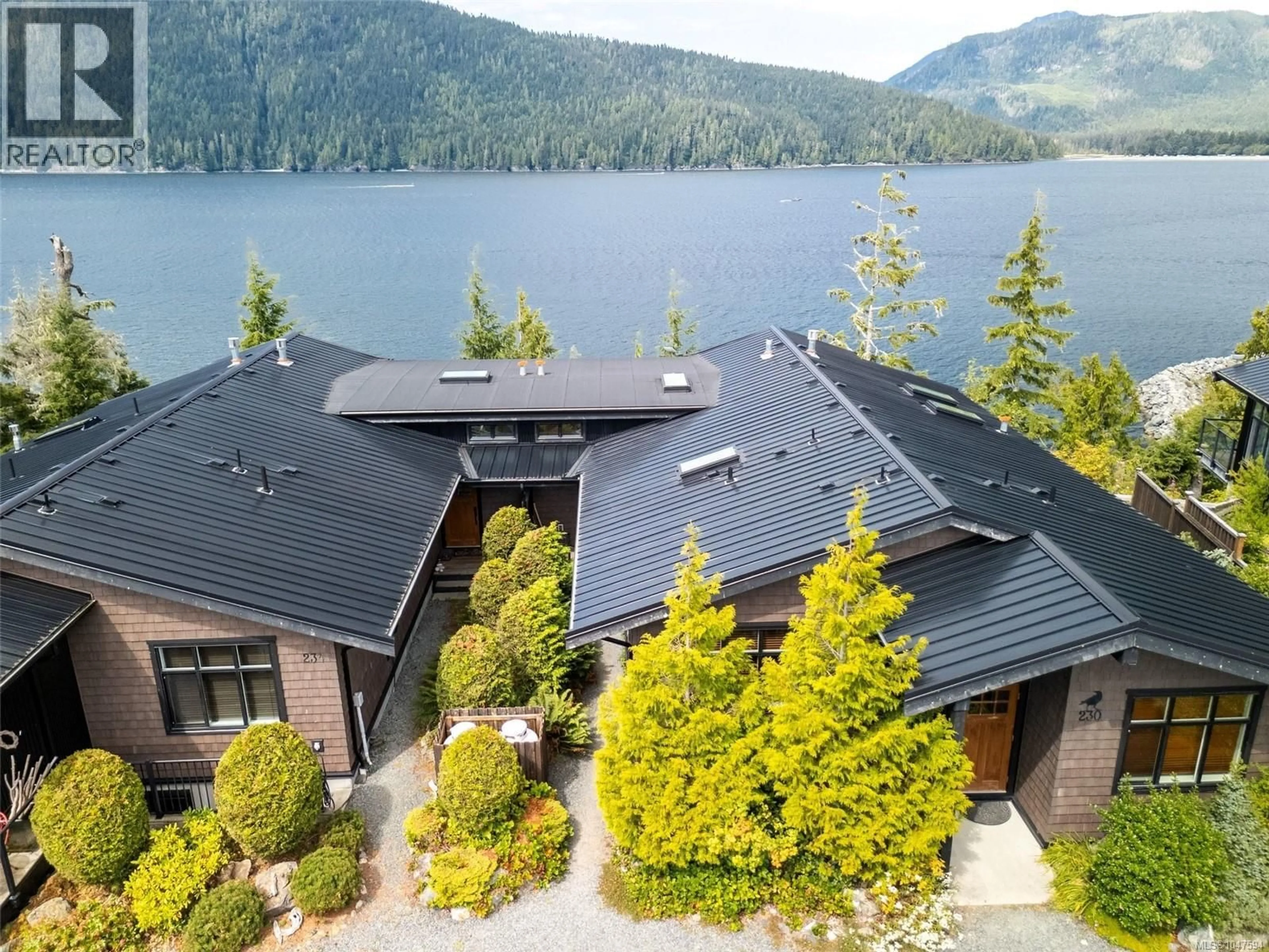 A pic from outside/outdoor area/front of a property/back of a property/a pic from drone, water/lake/river/ocean view for 232 - 6596 BAIRD ROAD, Port Renfrew British Columbia V0S1K0
