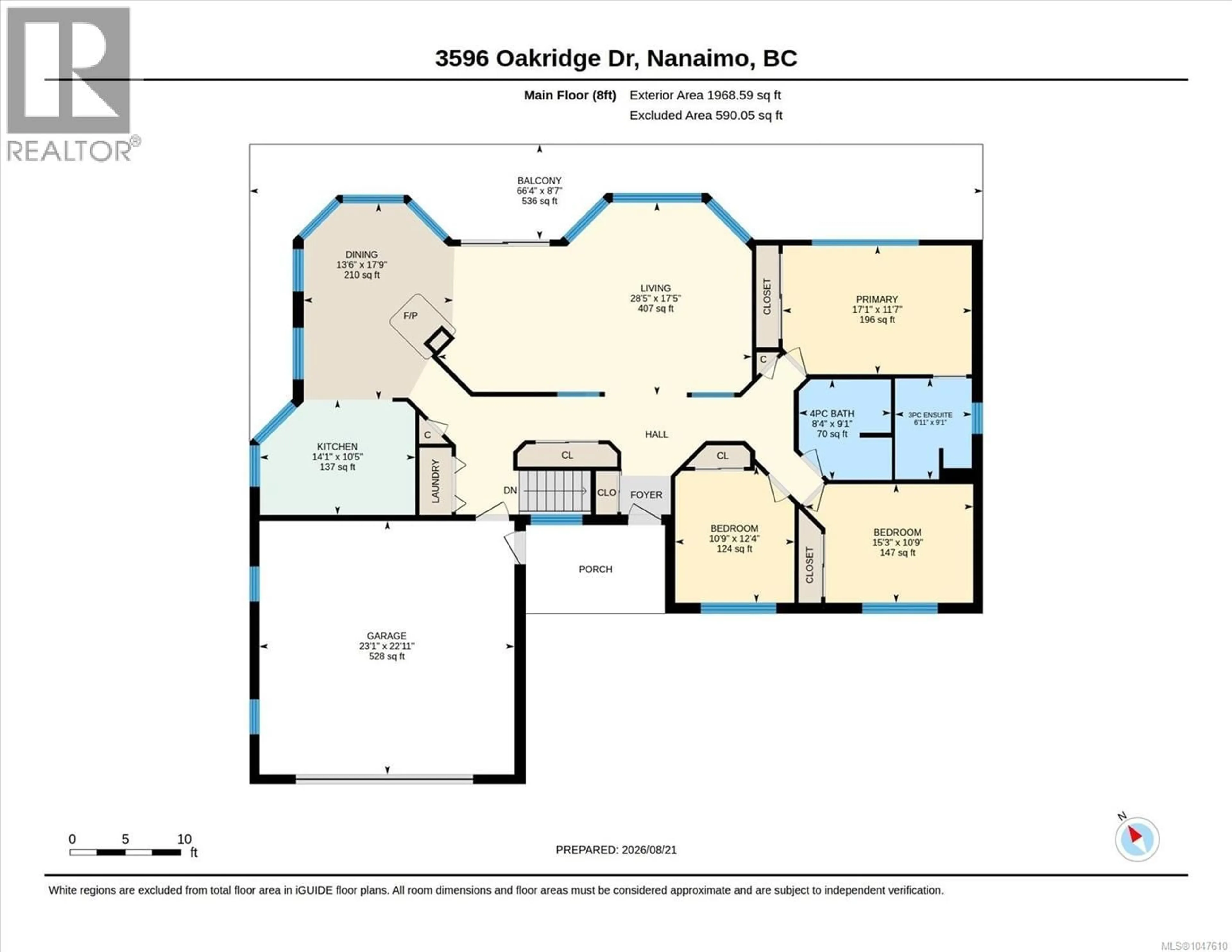 Floor plan for 3596 OAKRIDGE DRIVE, Nanaimo British Columbia V9T1M4