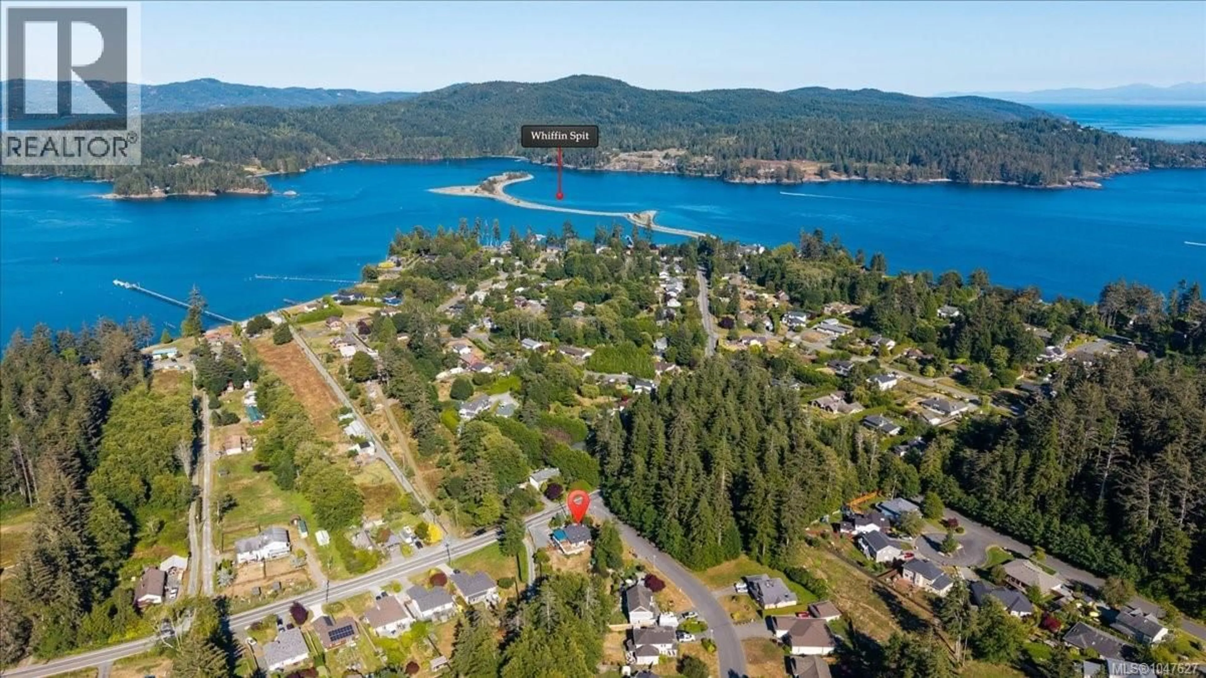 A pic from outside/outdoor area/front of a property/back of a property/a pic from drone, water/lake/river/ocean view for 1638 WHIFFIN SPIT ROAD, Sooke British Columbia V9Z0T8