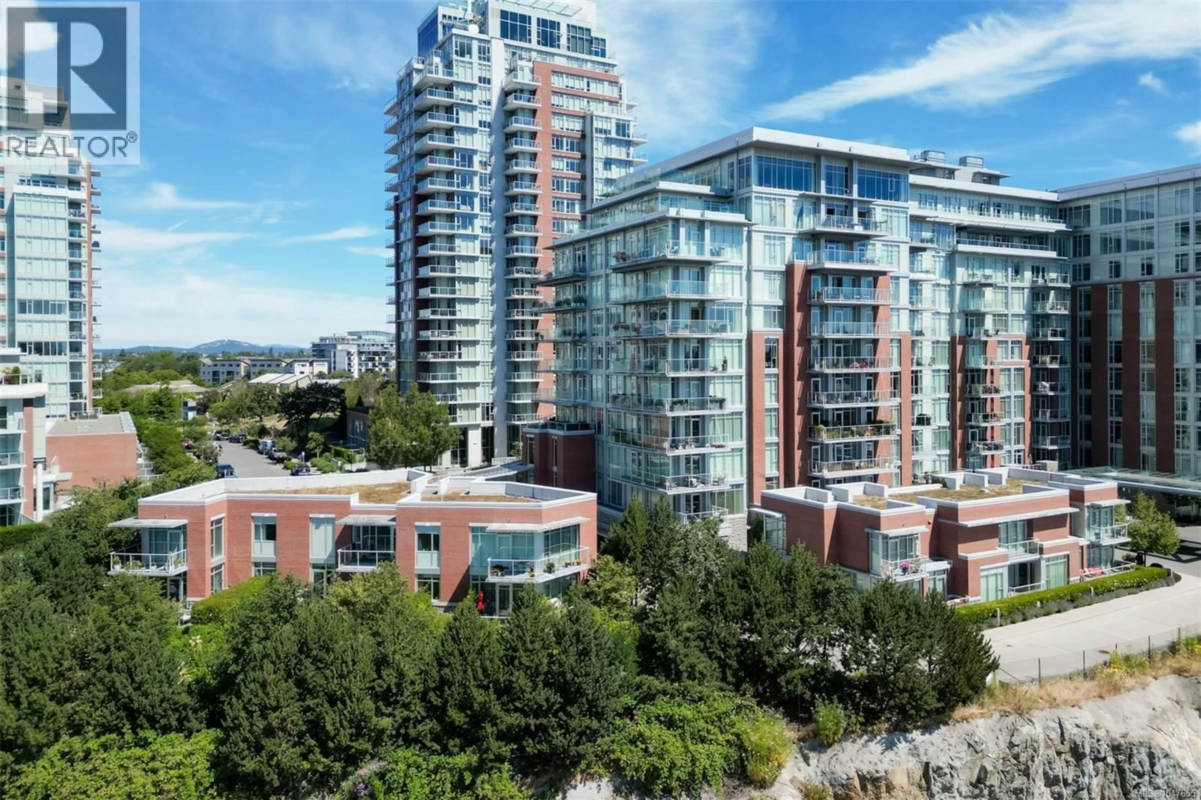 A pic from outside/outdoor area/front of a property/back of a property/a pic from drone, city buildings view from balcony for TH5 - 100 SAGHALIE AVENUE, Victoria British Columbia V9A0A1