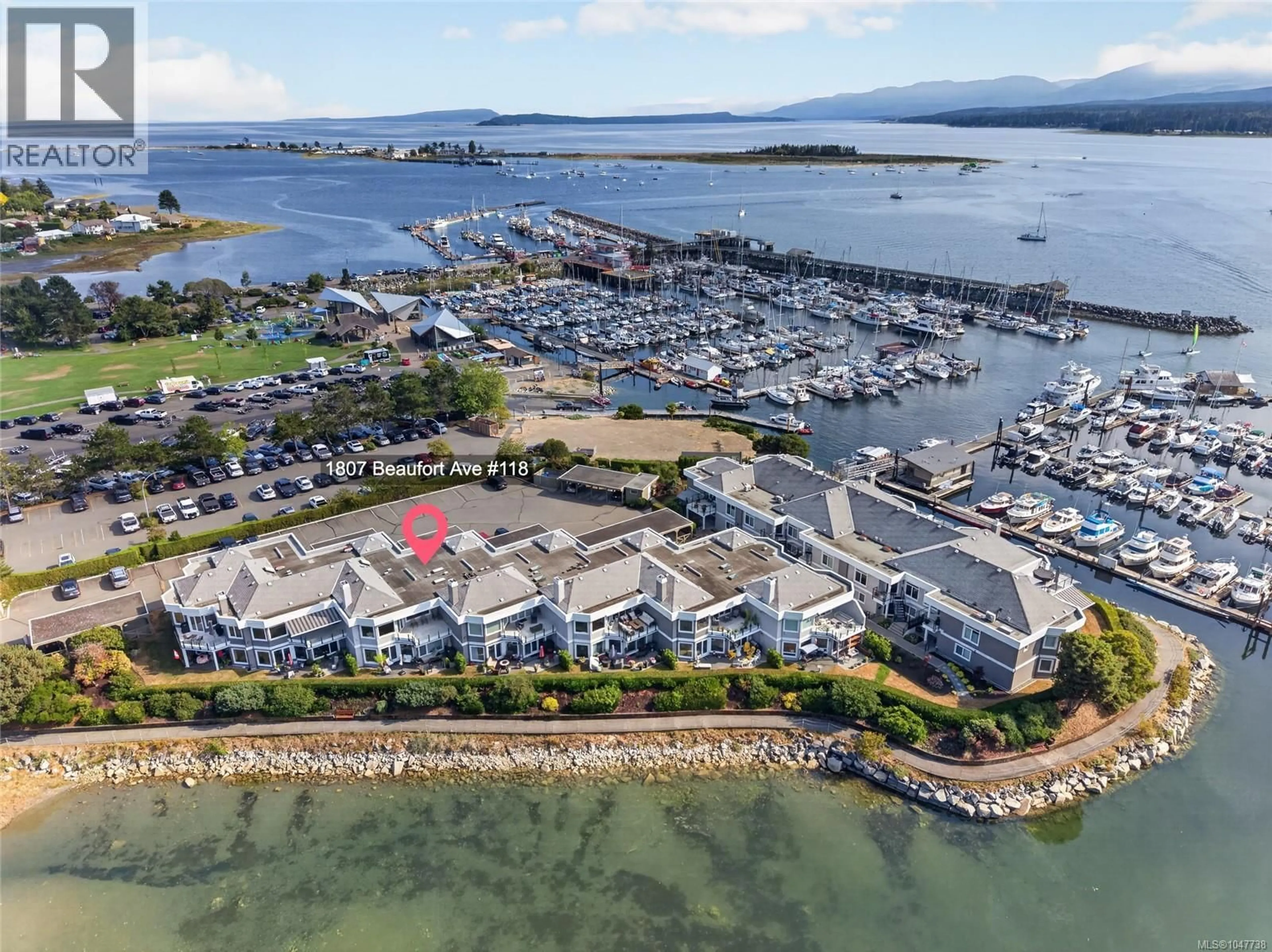 A pic from outside/outdoor area/front of a property/back of a property/a pic from drone, water/lake/river/ocean view for 118 - 1807 BEAUFORT AVENUE, Comox British Columbia V9M1R9