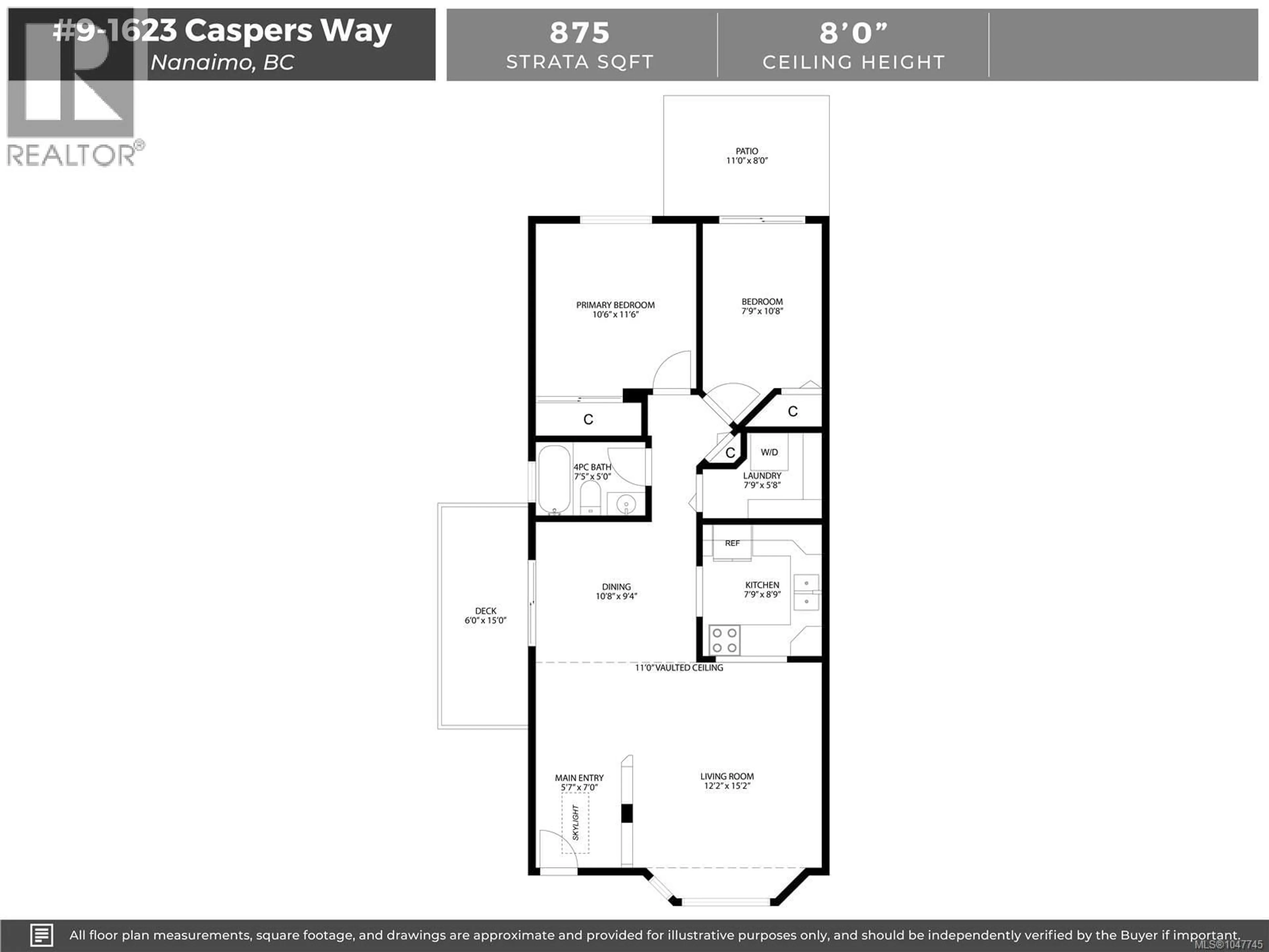 Floor plan for 9 - 1623 CASPERS WAY, Nanaimo British Columbia V9S1K2
