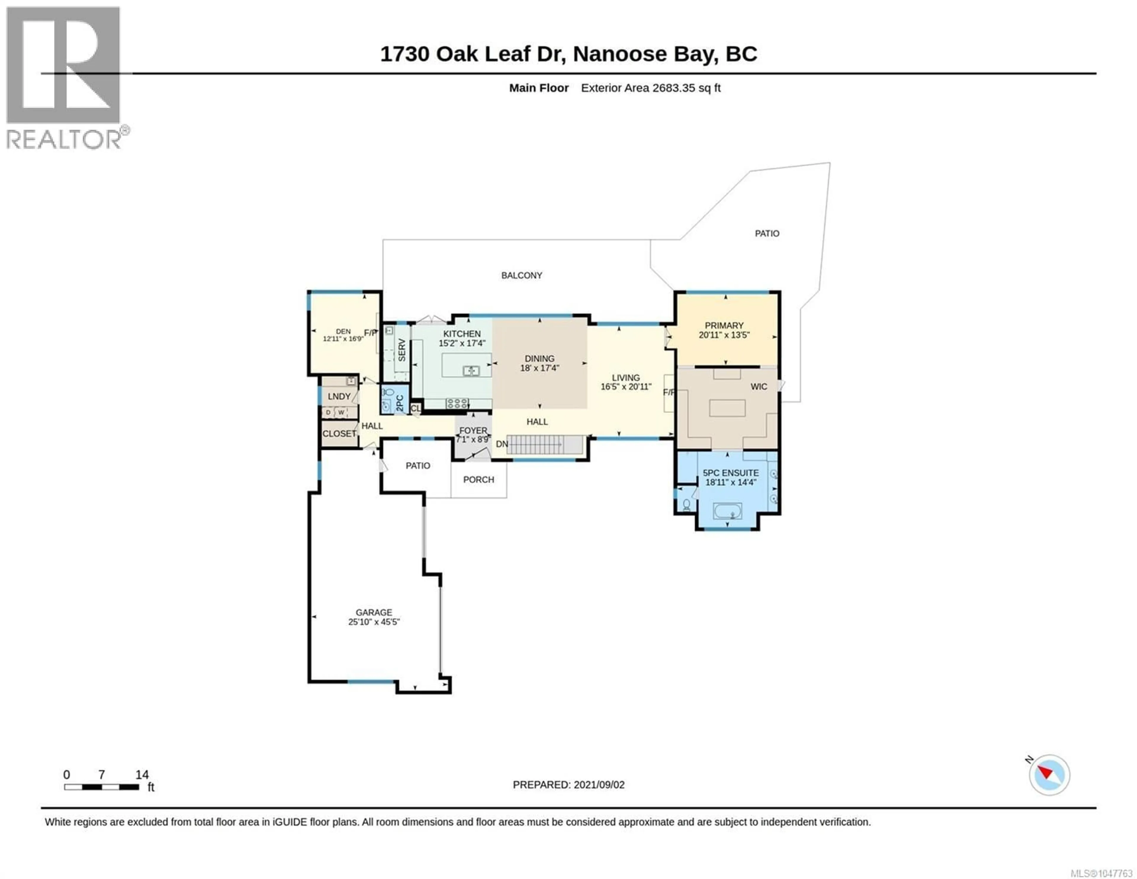 Floor plan for 1730 OAK LEAF DRIVE, Nanoose Bay British Columbia V9P9J4