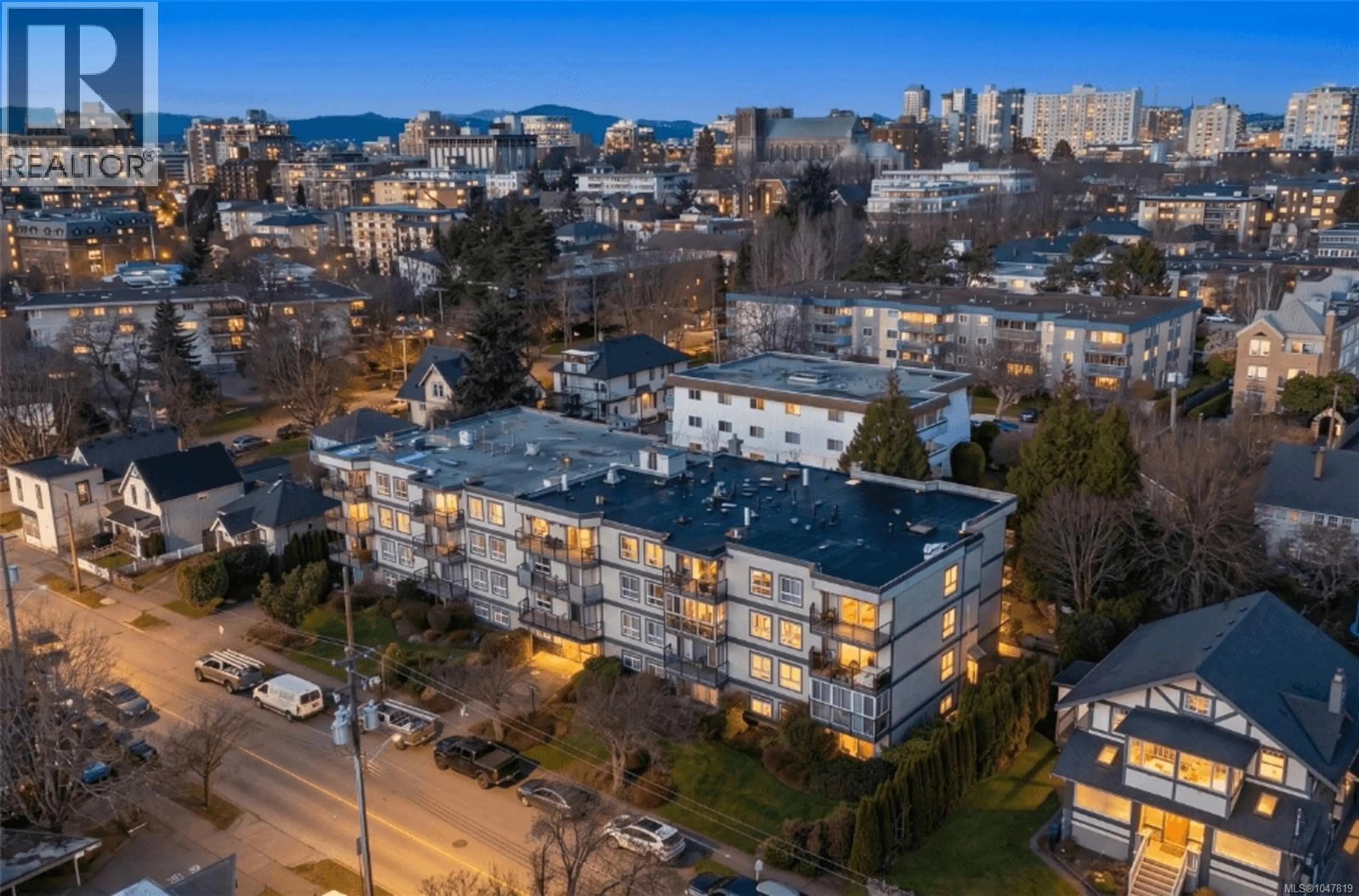 A pic from outside/outdoor area/front of a property/back of a property/a pic from drone, city buildings view from balcony for 104 - 1024 FAIRFIELD ROAD, Victoria British Columbia V8V3A5