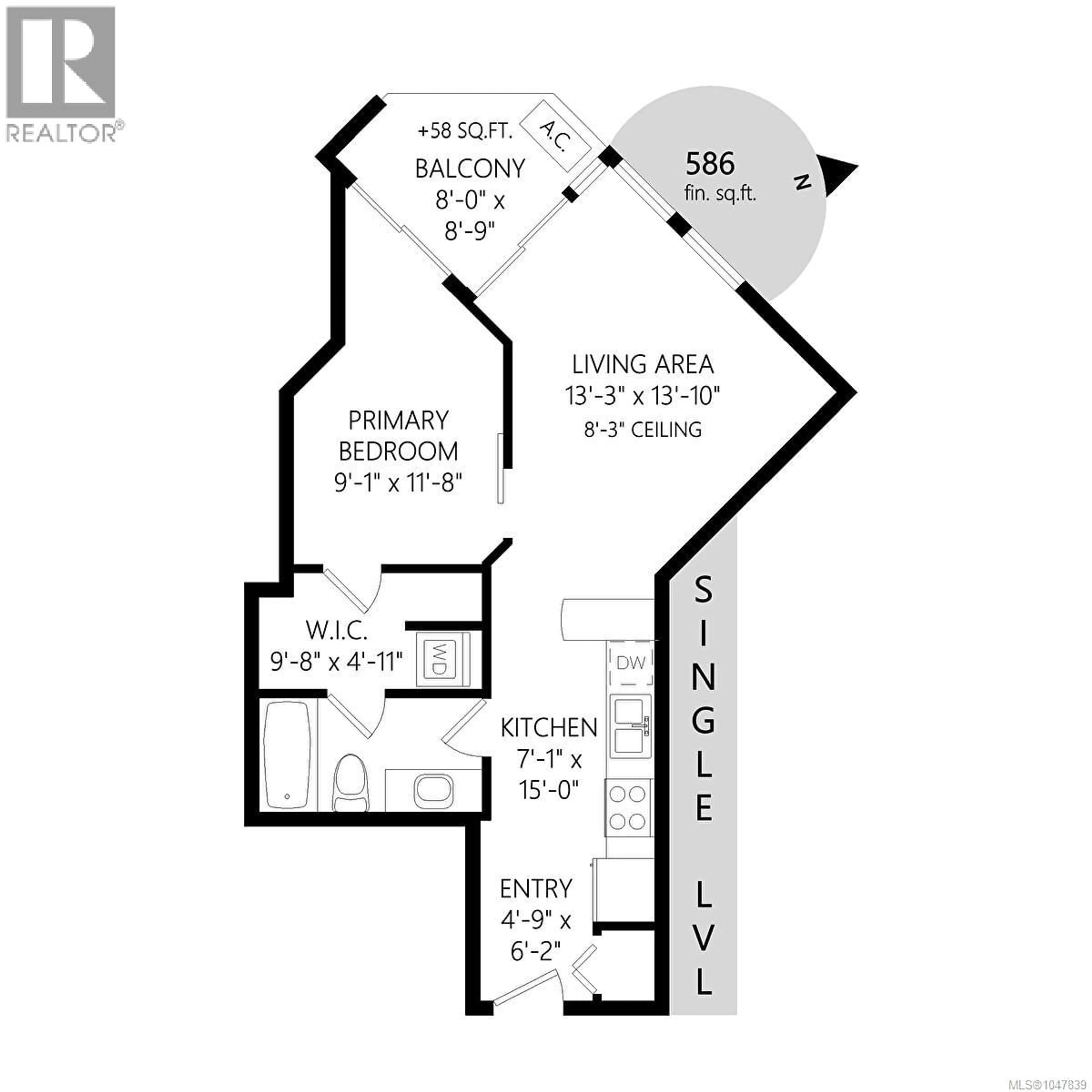 Floor plan for 224 - 405 QUEBEC STREET, Victoria British Columbia V8V4Z2