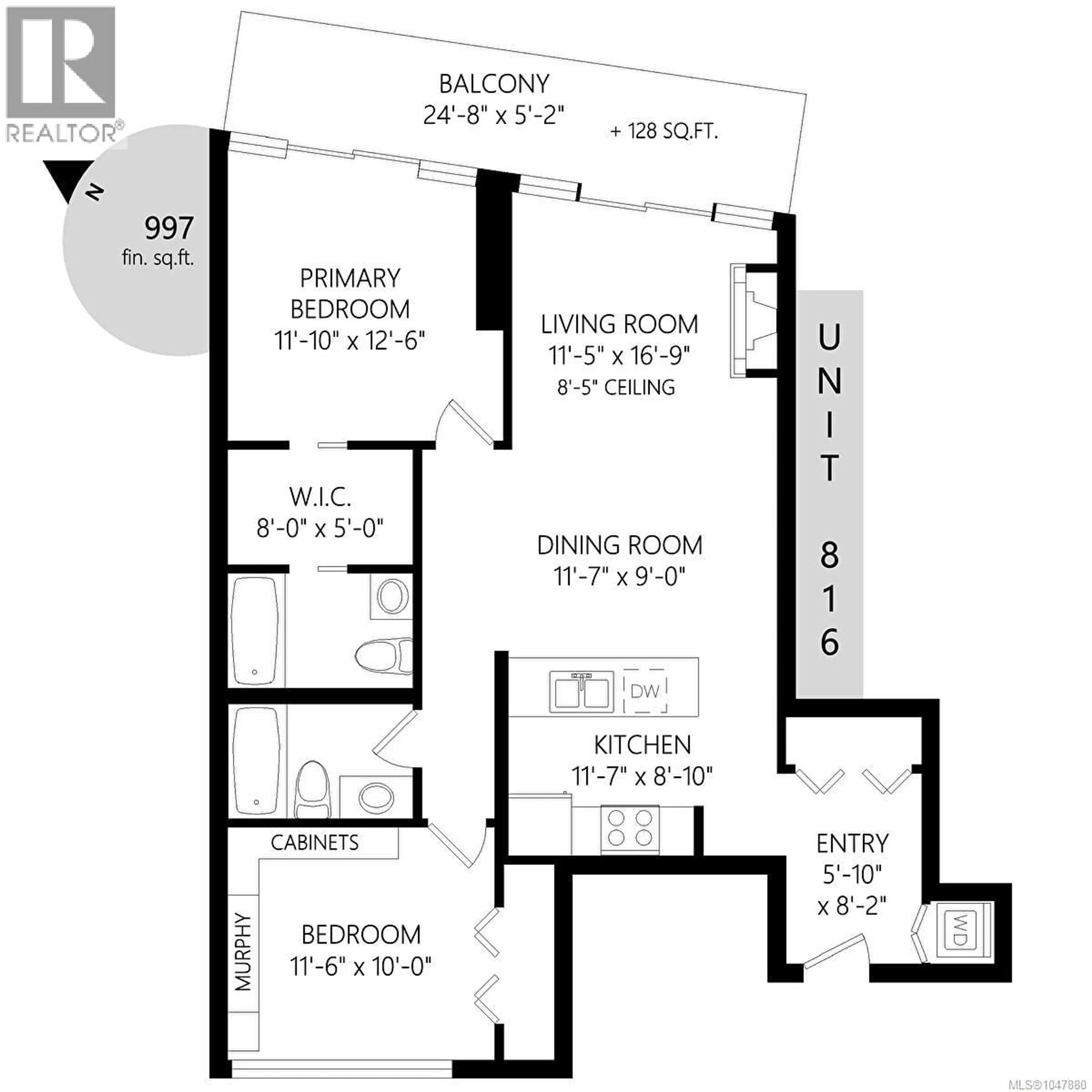 Floor plan for 816 - 160 WILSON STREET, Victoria British Columbia V9A7P9
